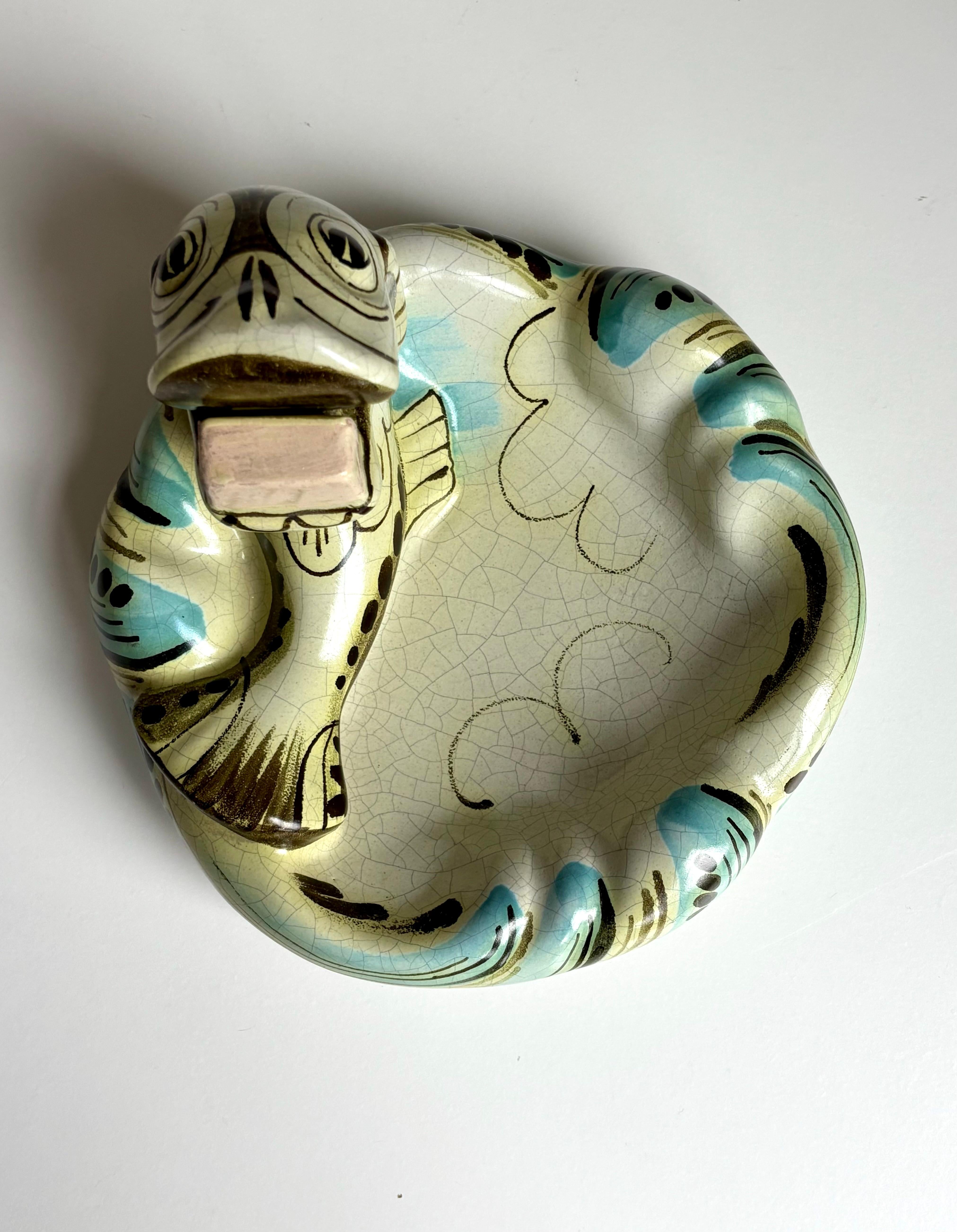 1920s Ebeling Art Nouveau Figurine Vide-Poche Bowl, Suecia en venta 6