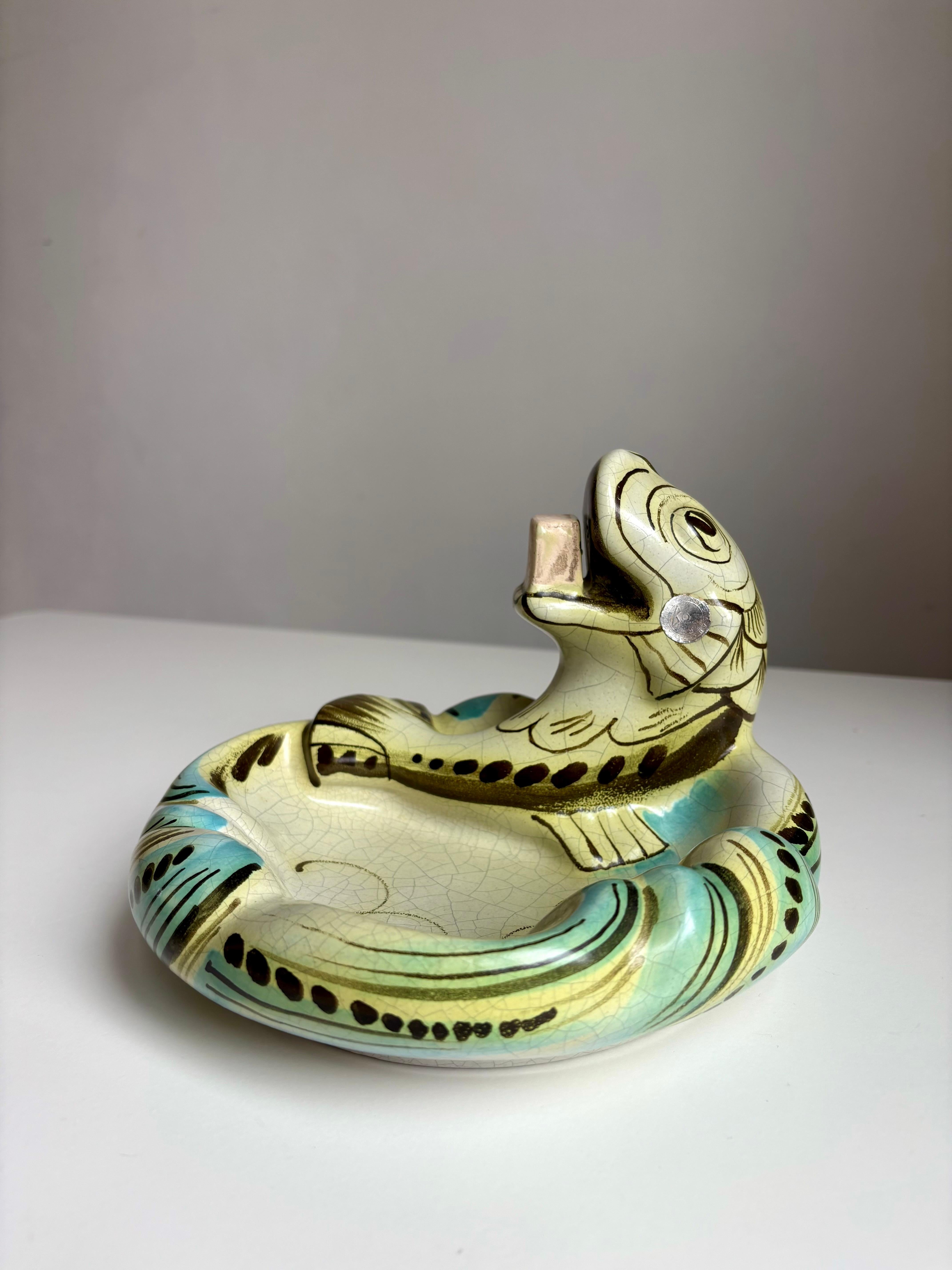 1920s Ebeling Art Nouveau Figurine Vide-Poche Bowl, Suecia Sueco en venta