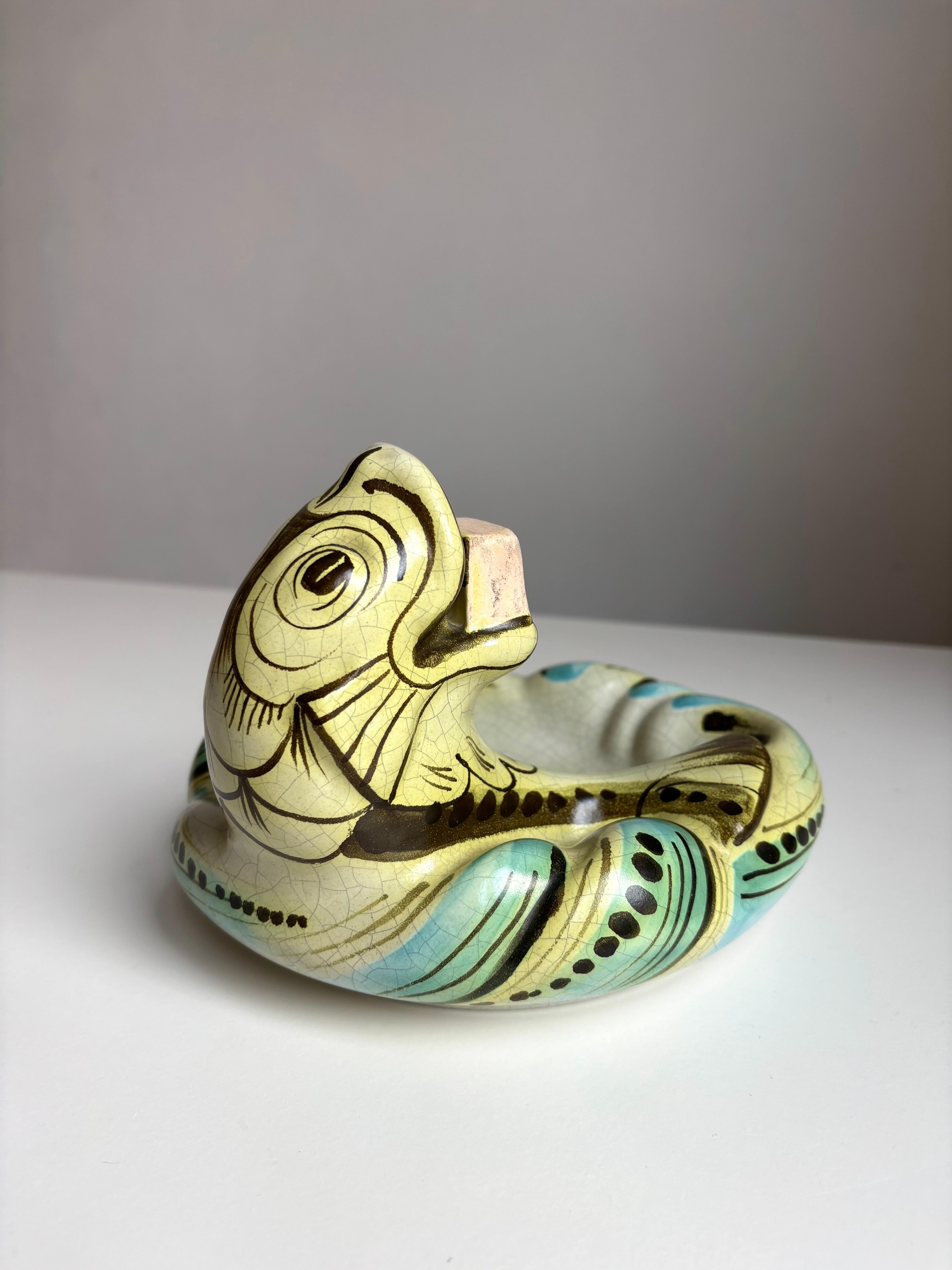 1920s Ebeling Art Nouveau Figurine Vide-Poche Bowl, Suecia en Bueno estado para la venta en Copenhagen, DK