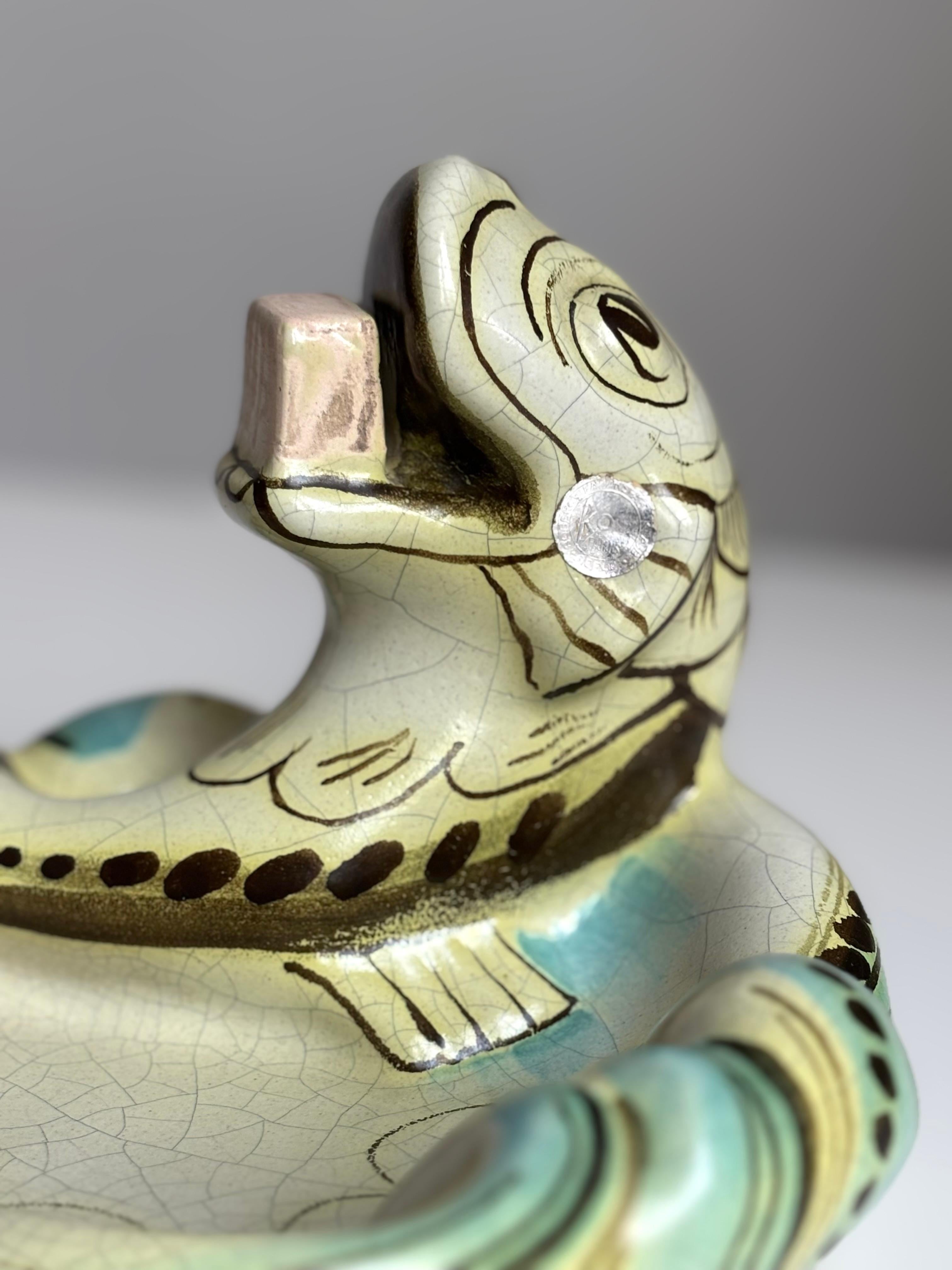 1920s Ebeling Art Nouveau Figurine Vide-Poche Bowl, Suecia siglo XX en venta