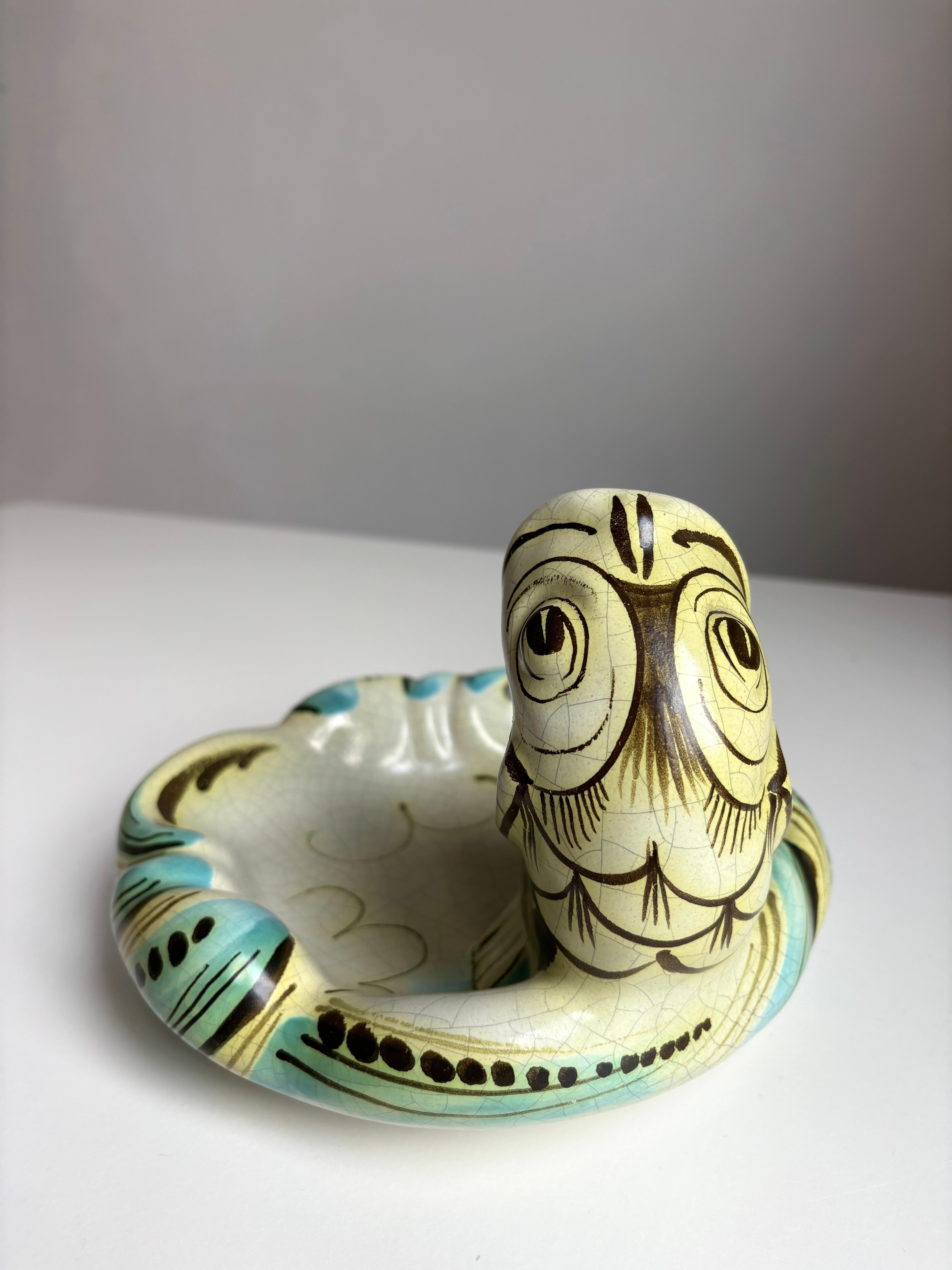1920s Ebeling Art Nouveau Figurine Vide-Poche Bowl, Suecia Cerámico en venta