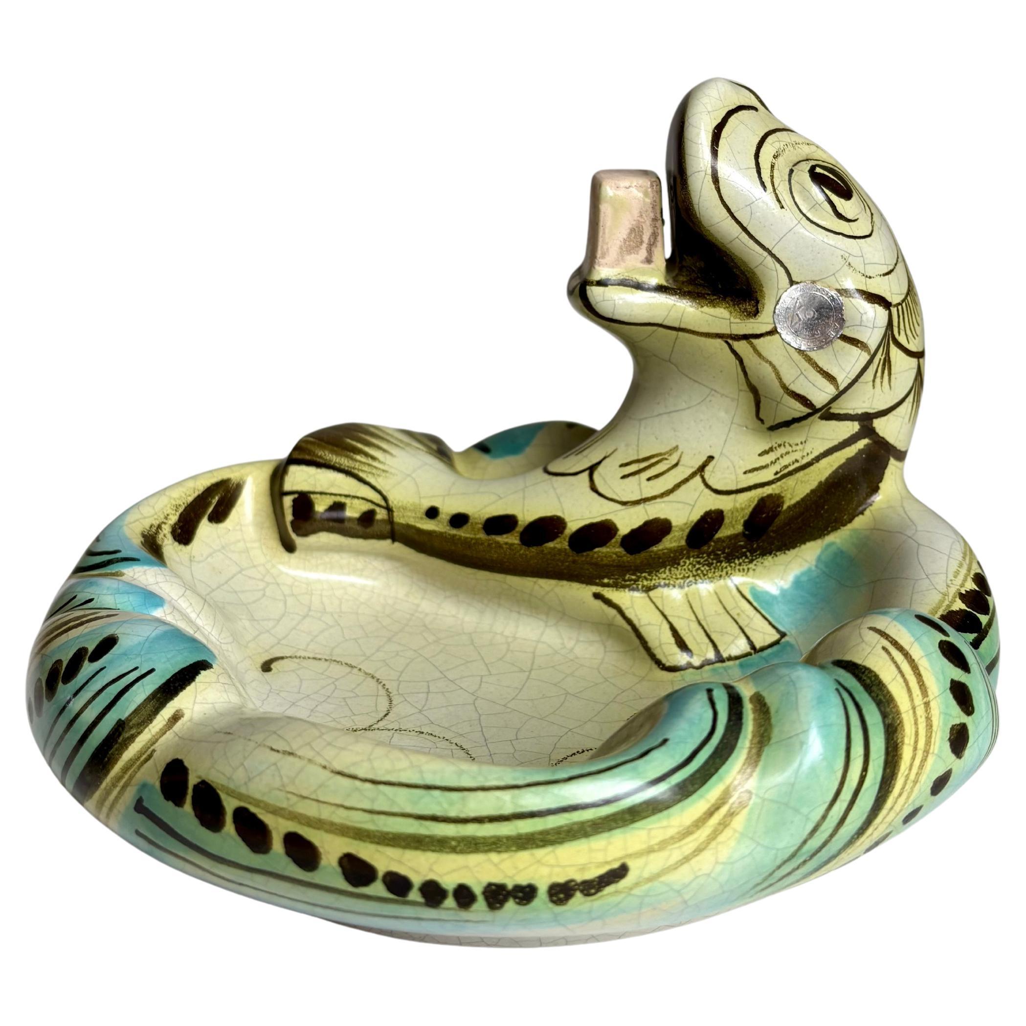 1920s Ebeling Art Nouveau Figurine Vide-Poche Bowl, Suecia en venta