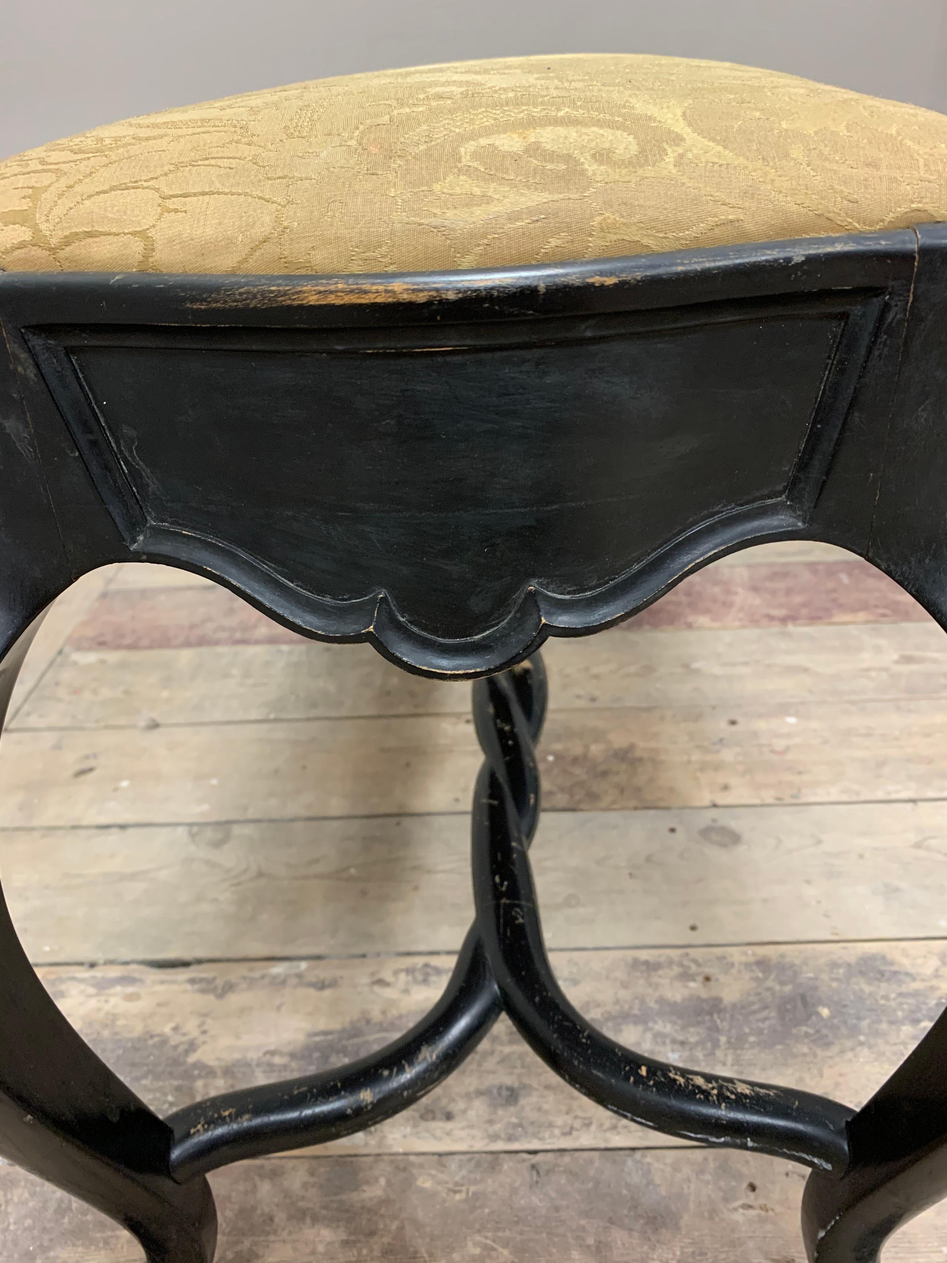 1920s Ebonised Baroque Style Swedish Stool or Bench with Ball & Claw Feet For Sale 4