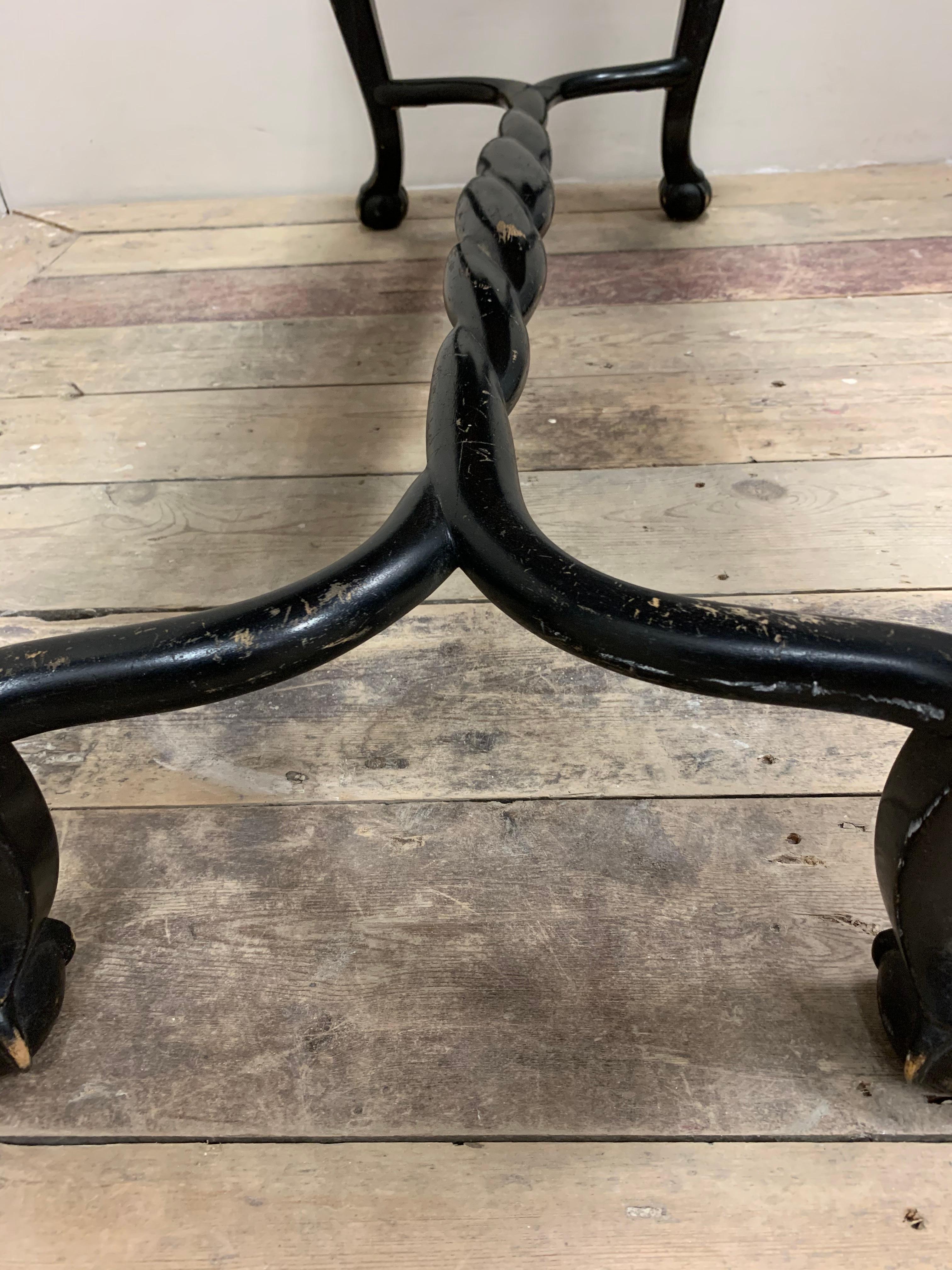 1920s Ebonised Baroque Style Swedish Stool or Bench with Ball & Claw Feet For Sale 3