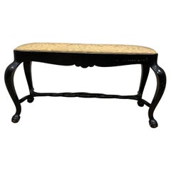 1920s Ebonised Baroque Style Swedish Stool or Bench with Ball & Claw Feet