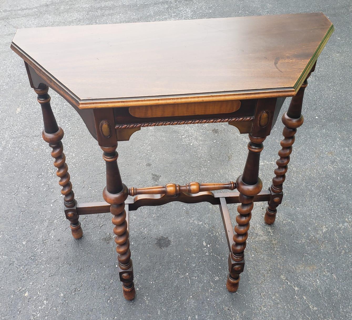 1920s Edwardian Barley Twists Legs Console Table For Sale 2