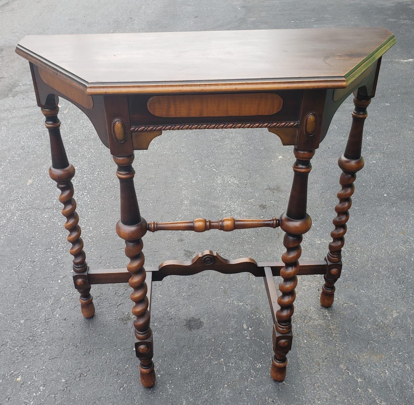 1920s Edwardian Barley Twists Legs Console Table 3