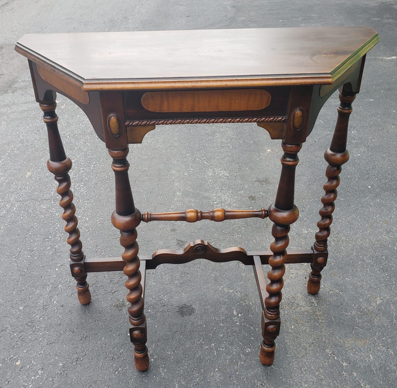 1920s Edwardian Barley Twists Legs Console Table For Sale 3