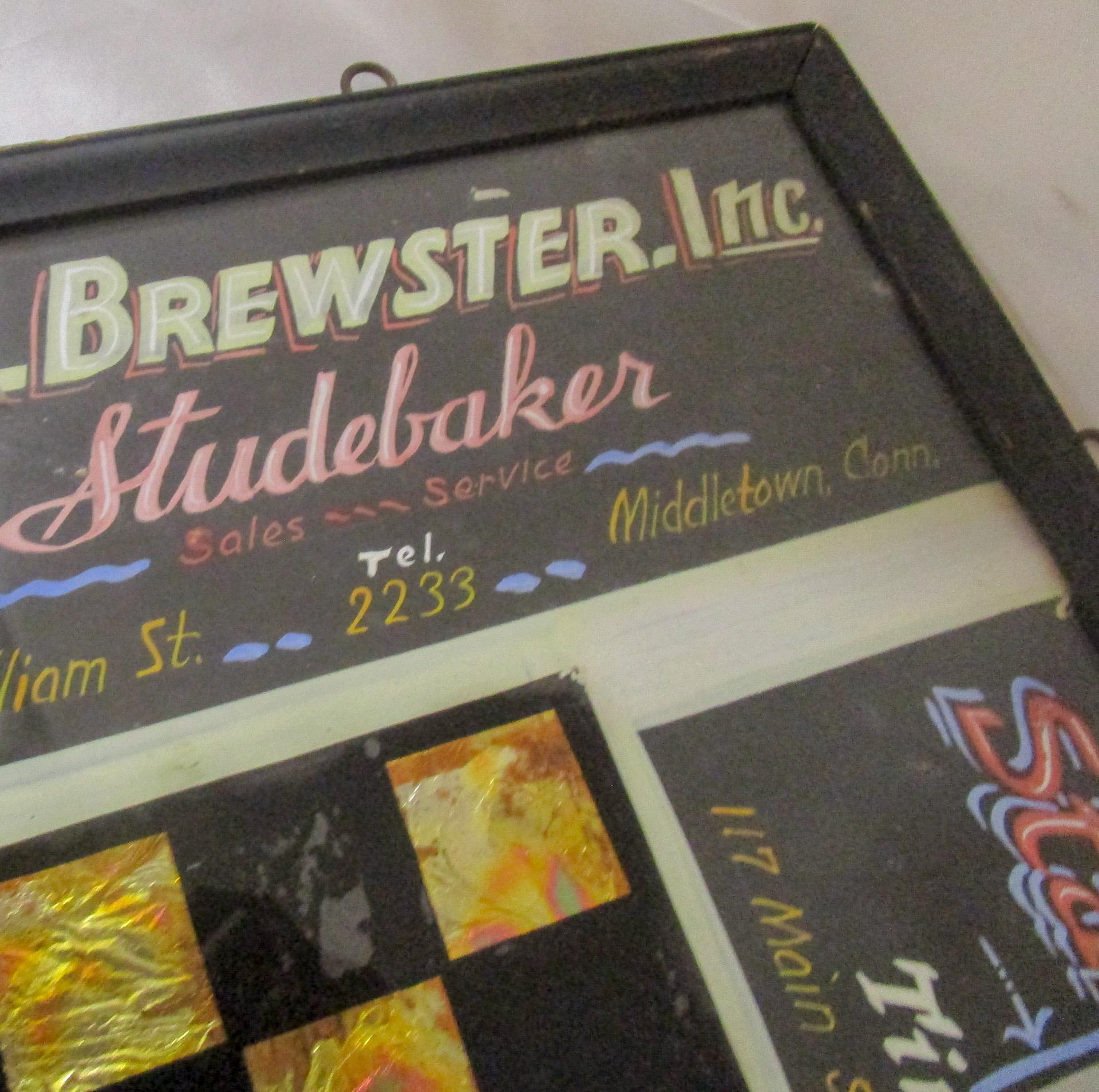 1920s  Églomisé Checker Board mit Werbung Surround From Middletown CT. im Angebot 3