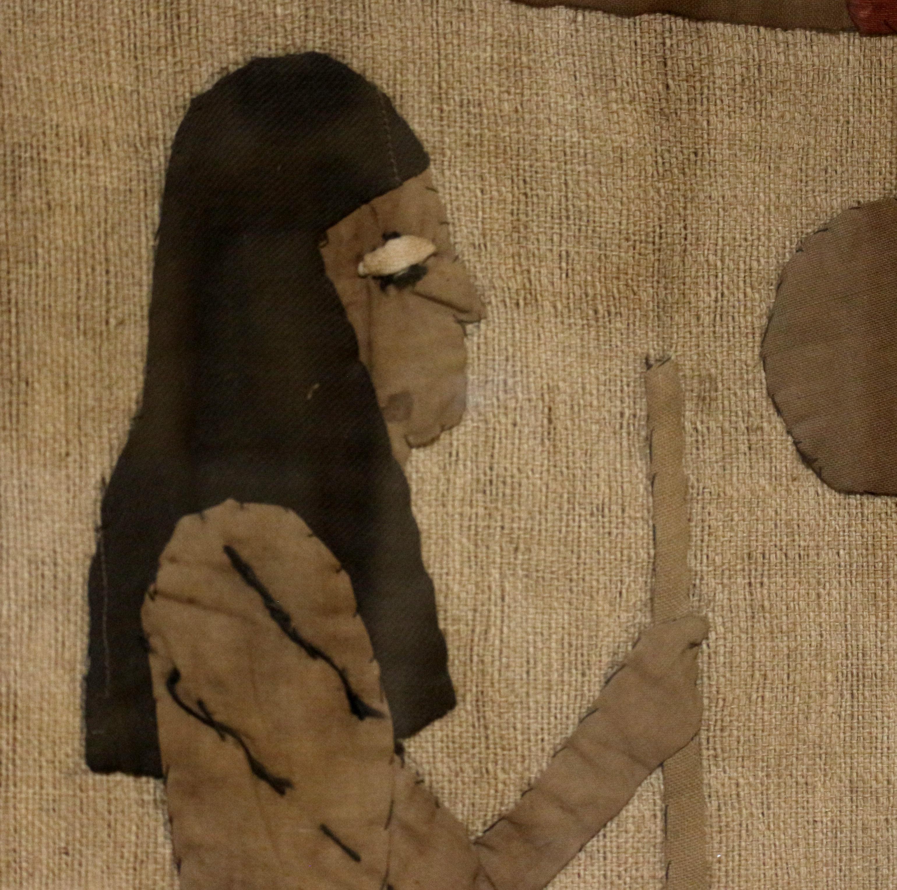 1920er Jahre ägyptische Appliqué-Paneel in Rahmen (Ägyptisch) im Angebot