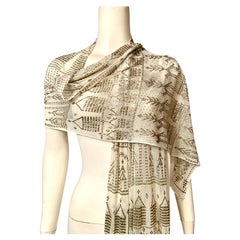 1920's Egyptian Nickle Silver and Cotton Assuite Shawl