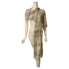 1920's Egyptian Nickle Silver and Cotton Assuite Shawl