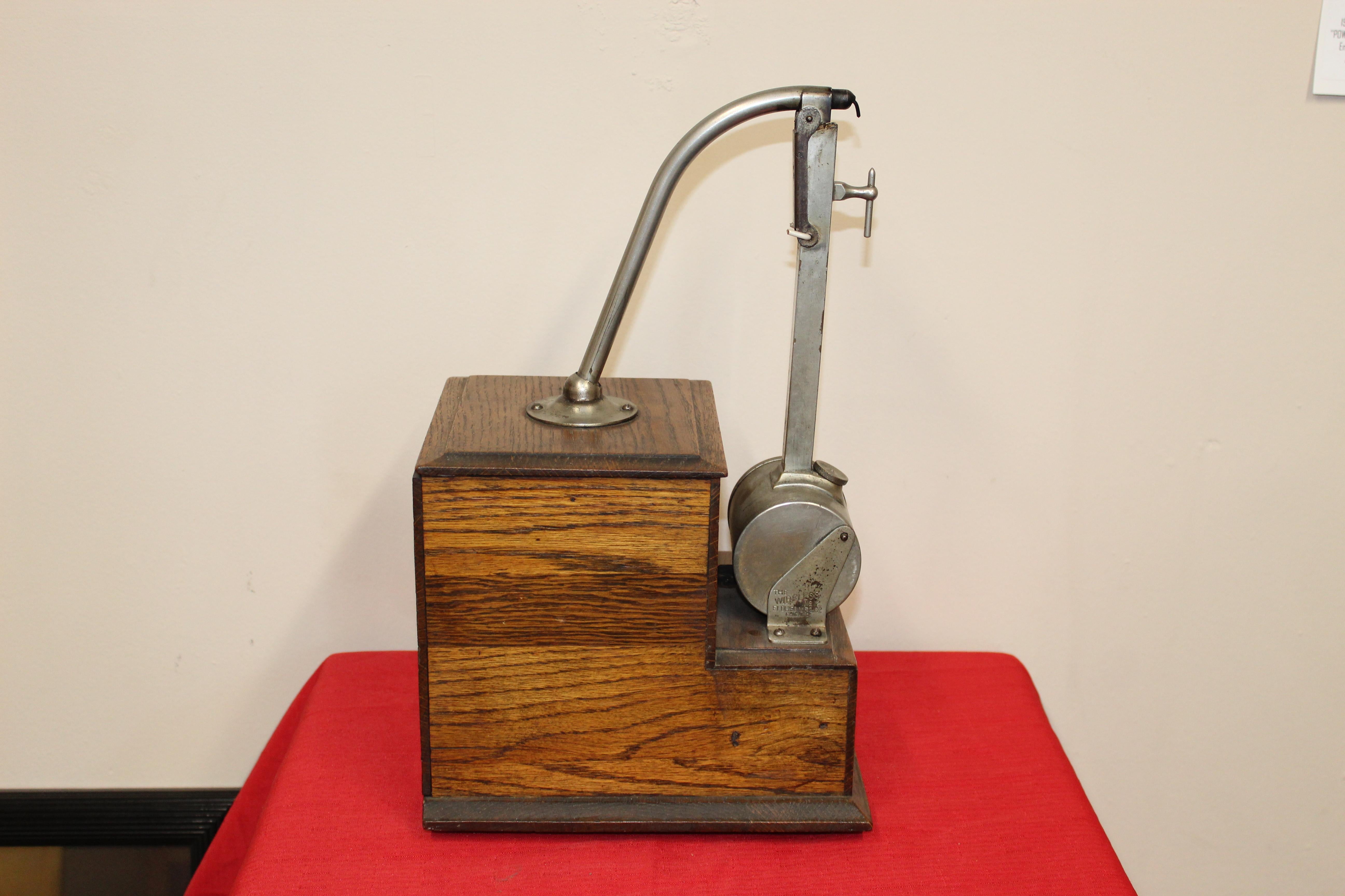 Wood 1920s Eldred Wireless Number 12 Table Top Lighter