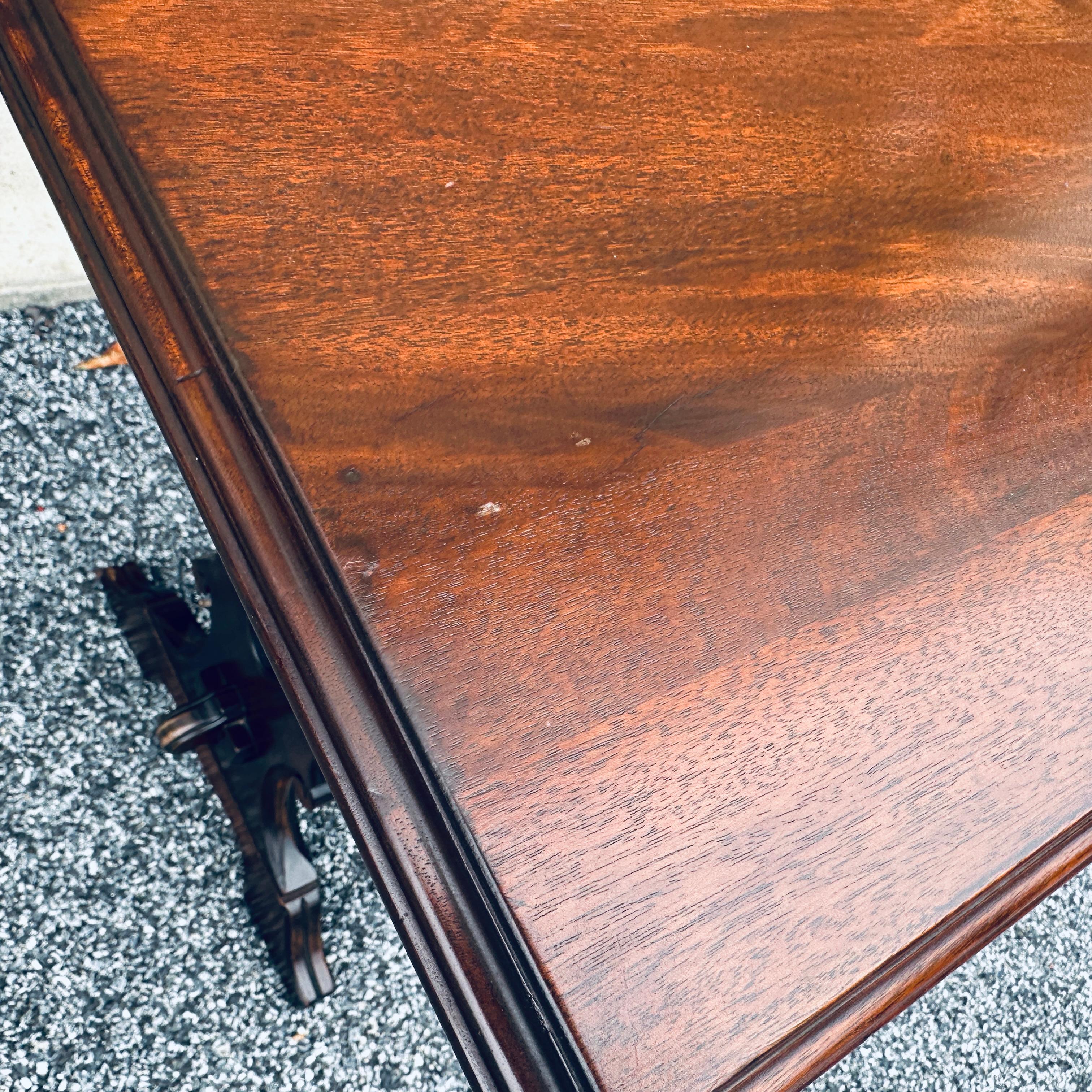 1920's Elgin A. Simonds Solid Walnut Console Table For Sale 2