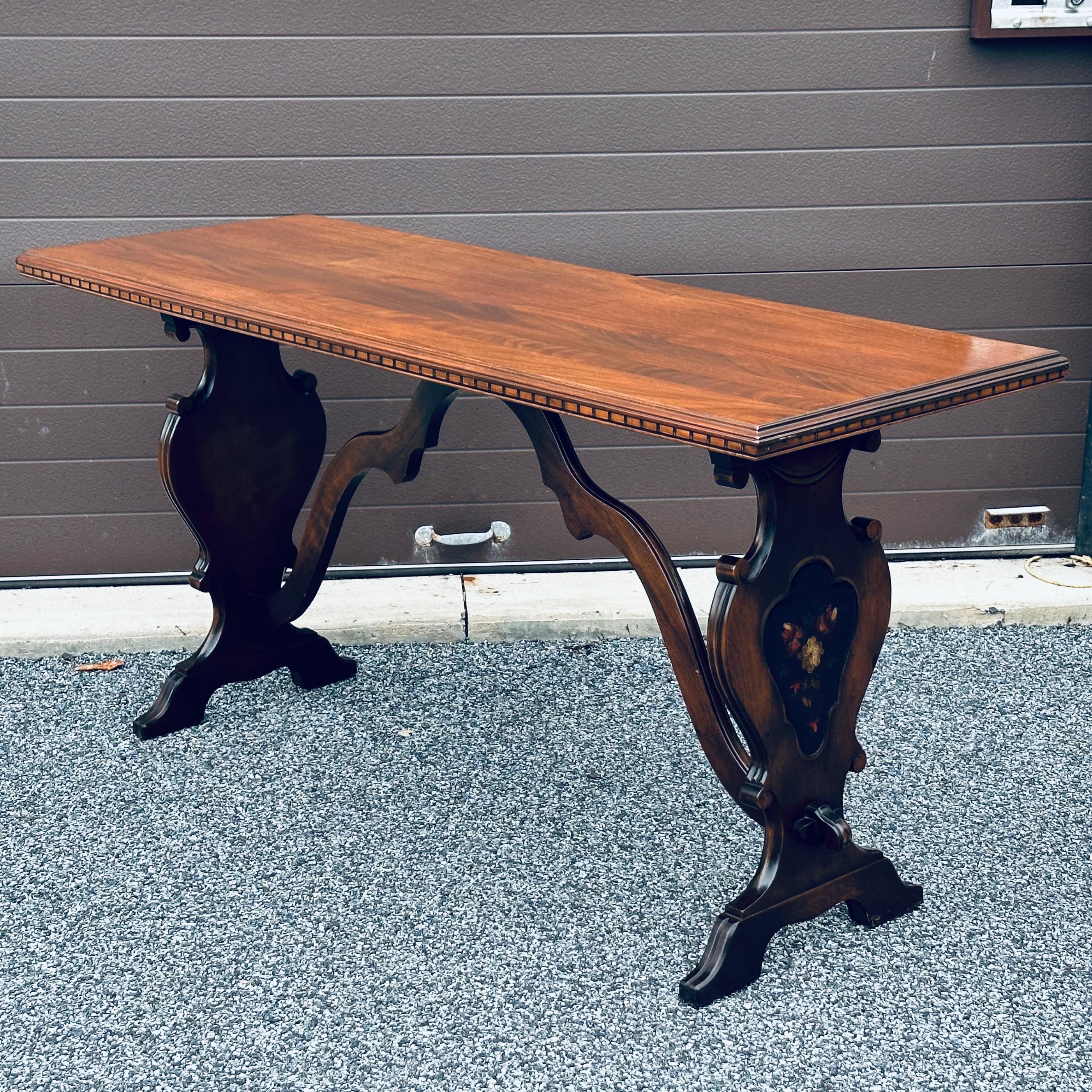 1920's Elgin A. Simonds Solid Walnut Console Table For Sale 3