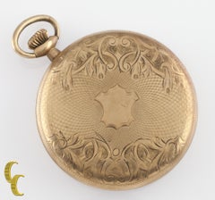 1920's Elgin Gold-Filled Antique Open Face Pocket Watch, Size 12