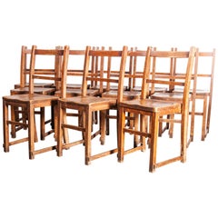 1920s Elm Chapel/Church Stacking Dining Chairs, Good Quantity Available