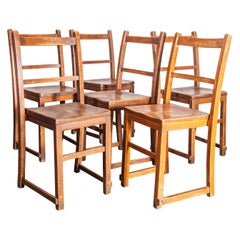 1920s Elm Chapel/Church Stacking Dining Chairs, Set of Six, Other Quantities