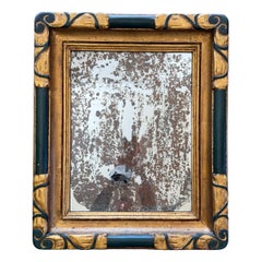 1920
s Emerald and Giltwood Decorated Mirror Antique 1920
s Emerald and Giltwood Decorated Mirror