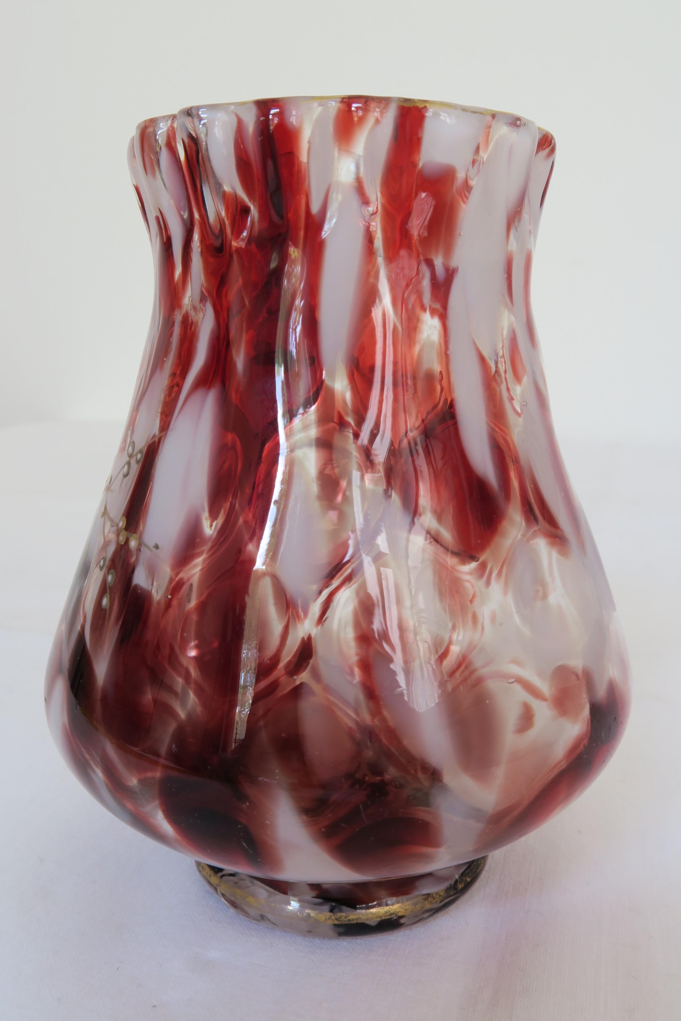 French 1920s Émile Gallé Glass Vase with Butterfly Motif For Sale