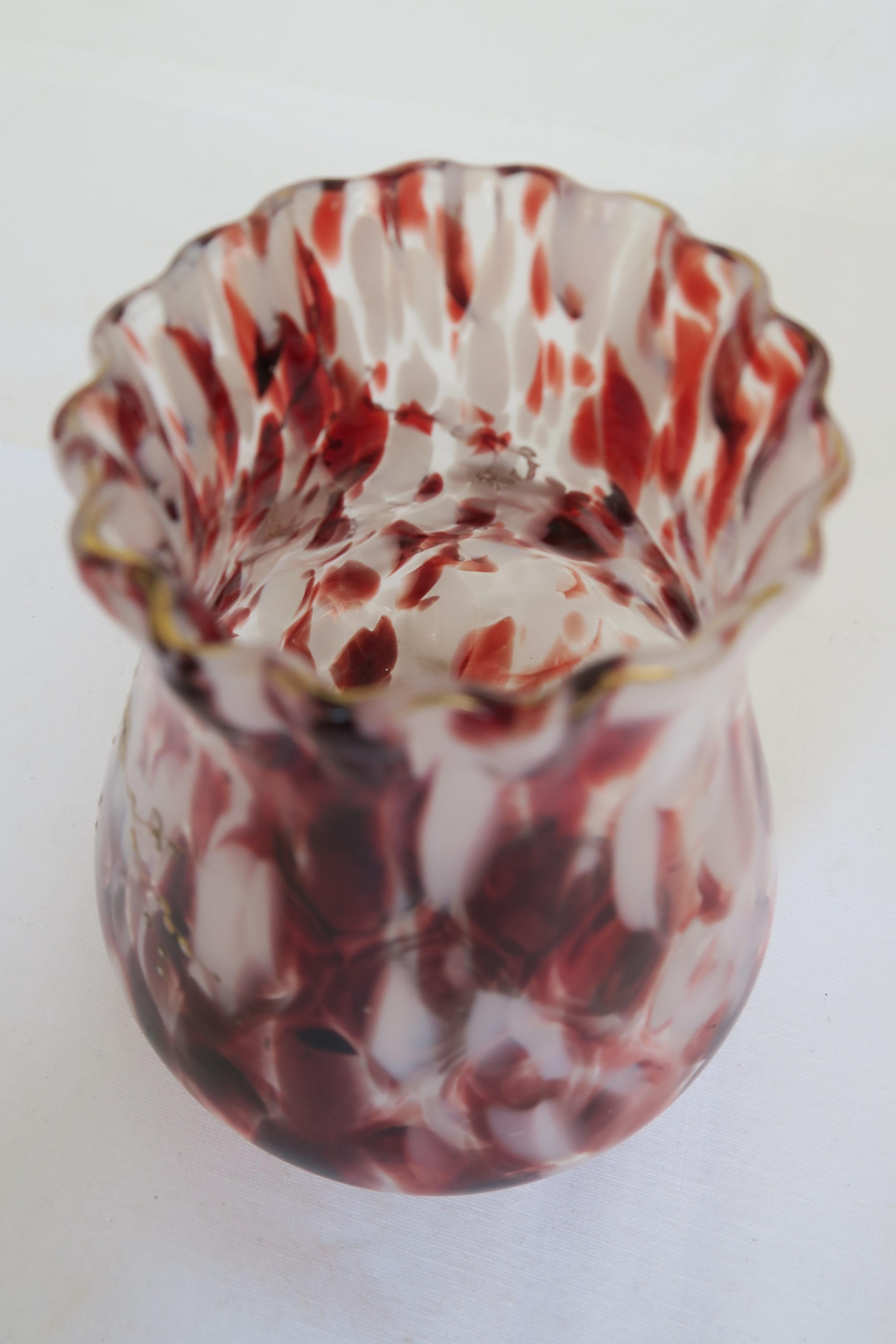 Hand-Crafted 1920s Émile Gallé Glass Vase with Butterfly Motif For Sale