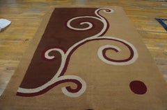 1920s Camel Modern English Art Deco Carpet by MarionDorn 6'x9' Woven Wool Carpet