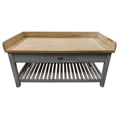 1920s English Baker’s Table with Sycamore Top