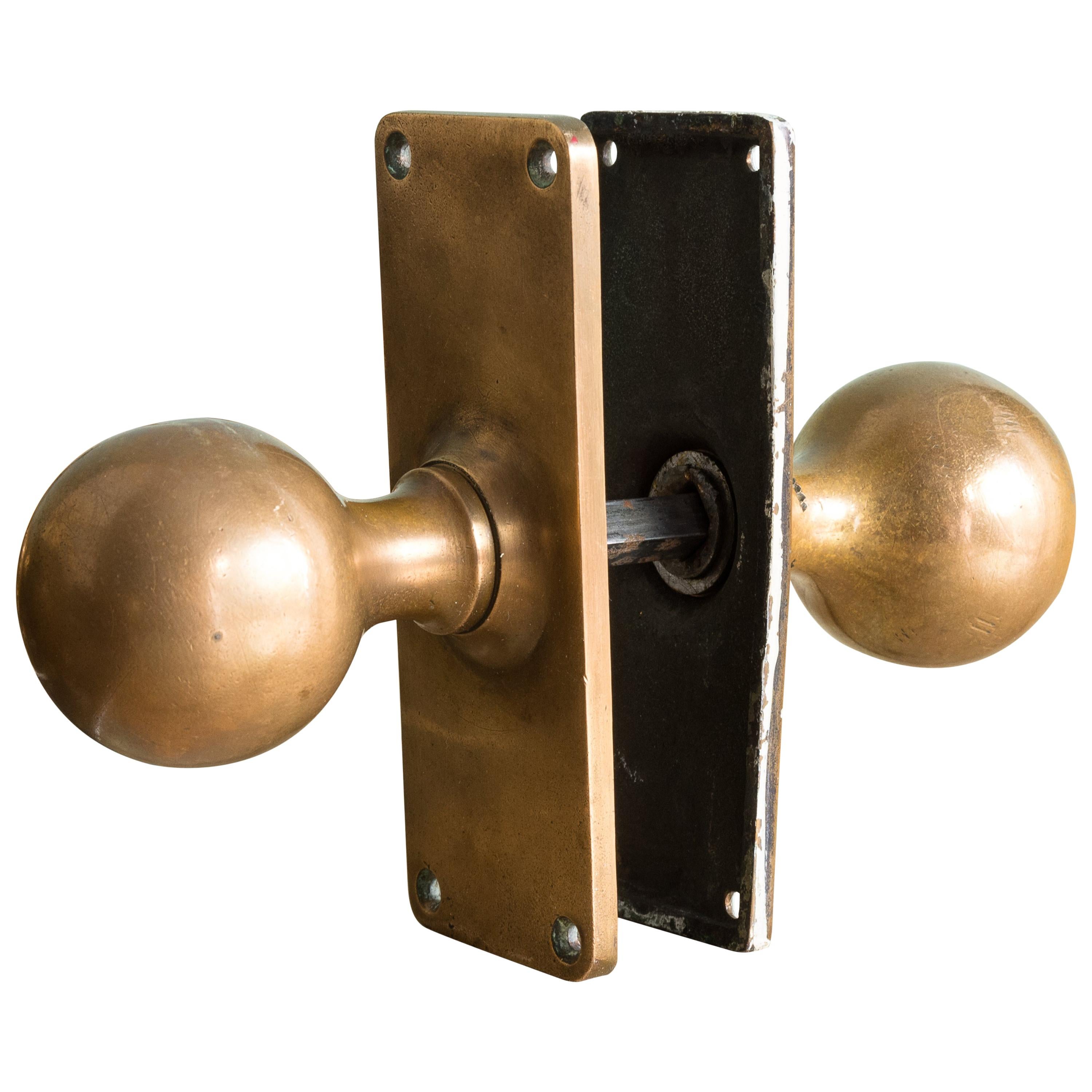 1920s English Brass Door Knobs