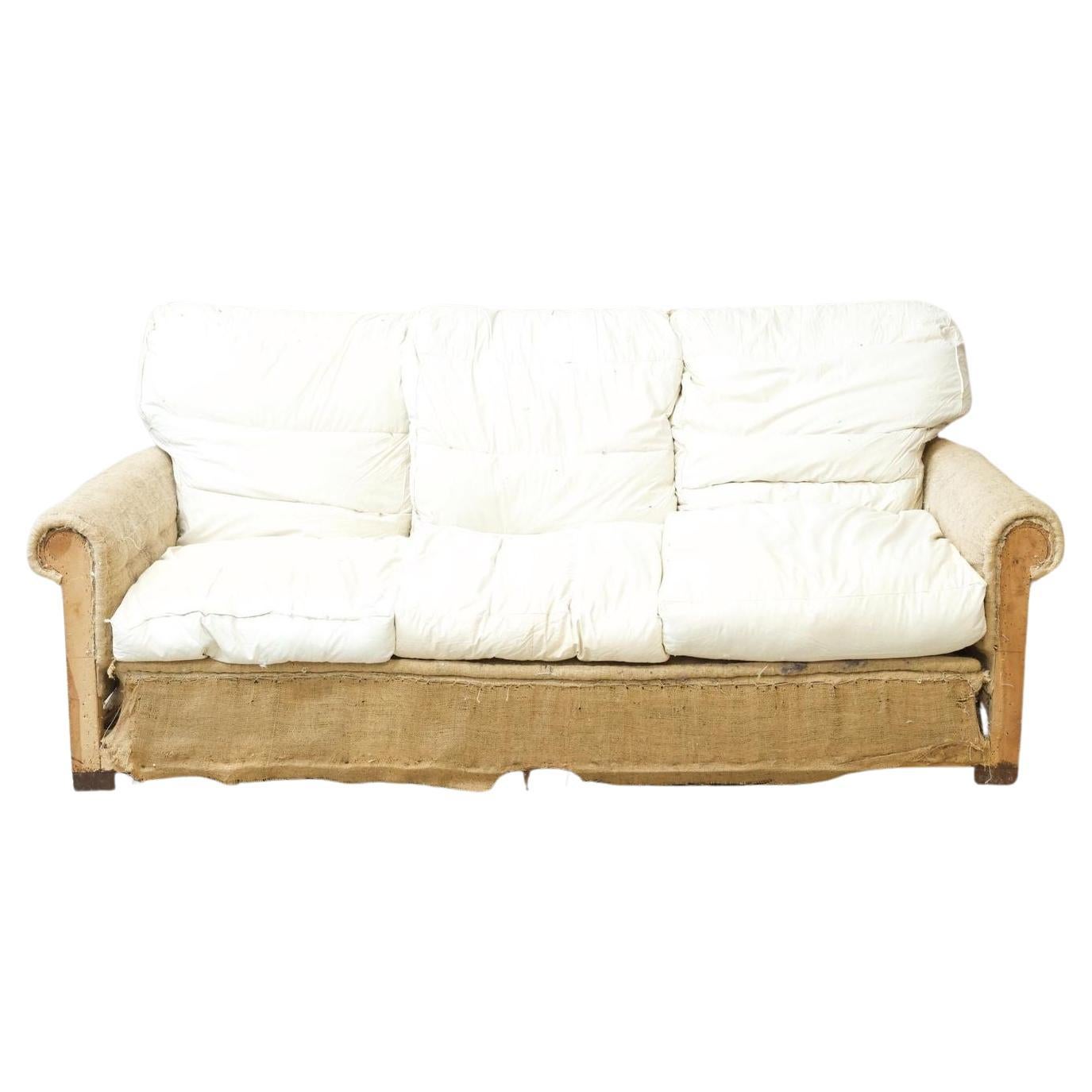 1920's English country house cushioned back sofa