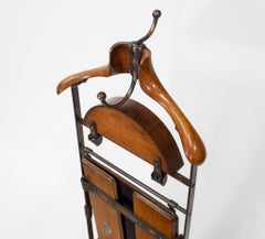 1920's English Deluxe Valet Stand with Trouser Press