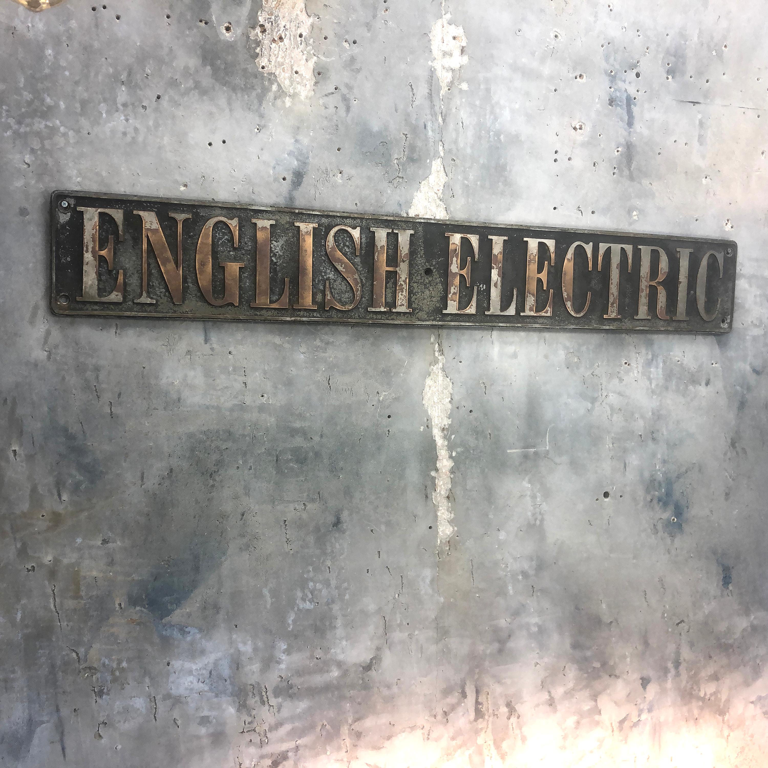 An original English electric locomotive plate made from nickel plated brass. 

Measuring 120cm x 18cm x 1cm. Weighing approximately 15kg

The English Electric Company Limited was a British industrial manufacturer formed after World War 1. It