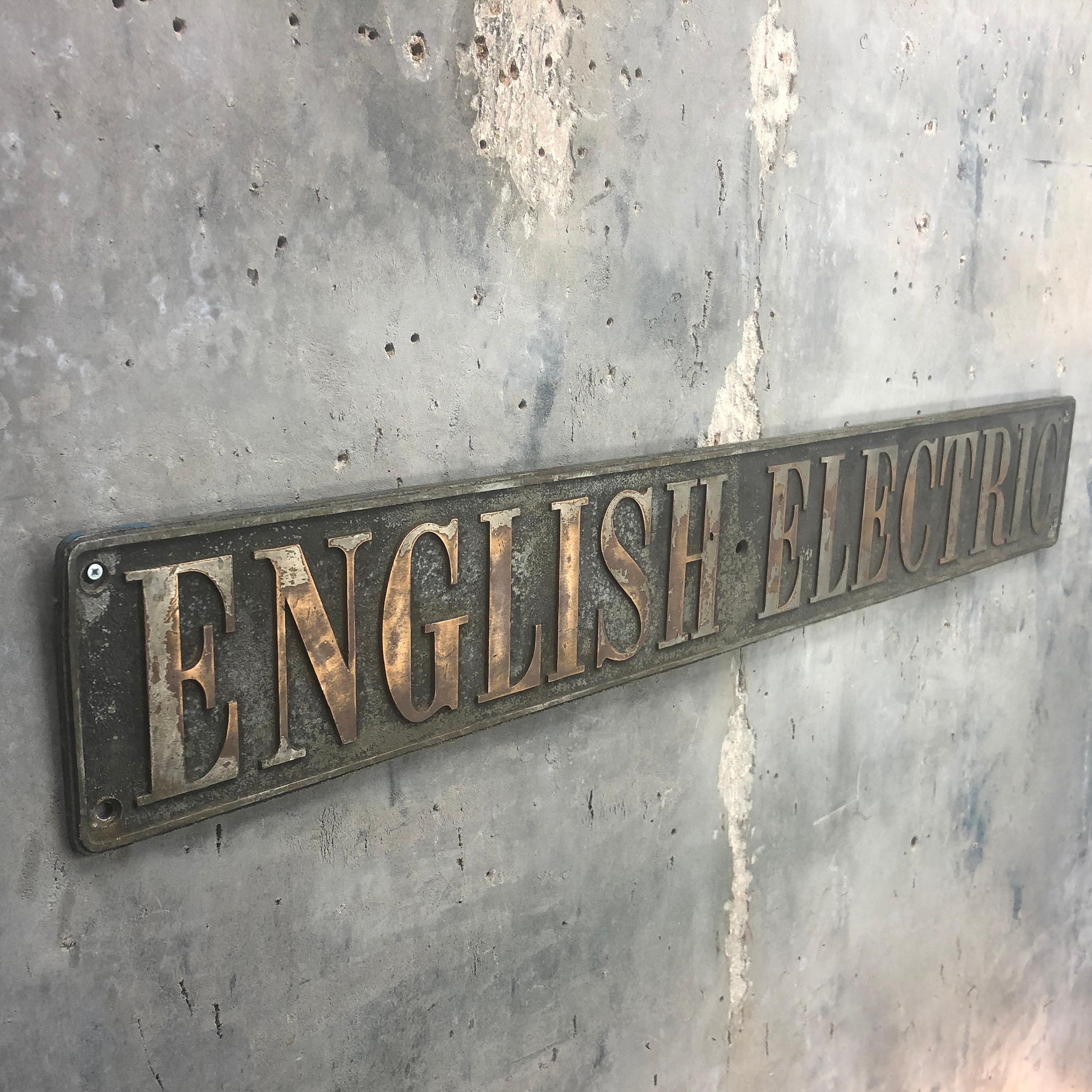 Industrial 1920s English Electric Locomotive Engine Plate