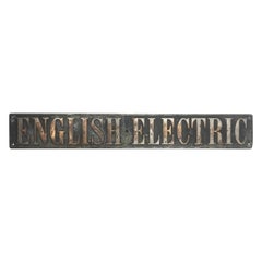 Antique 1920s English Electric Locomotive Engine Plate