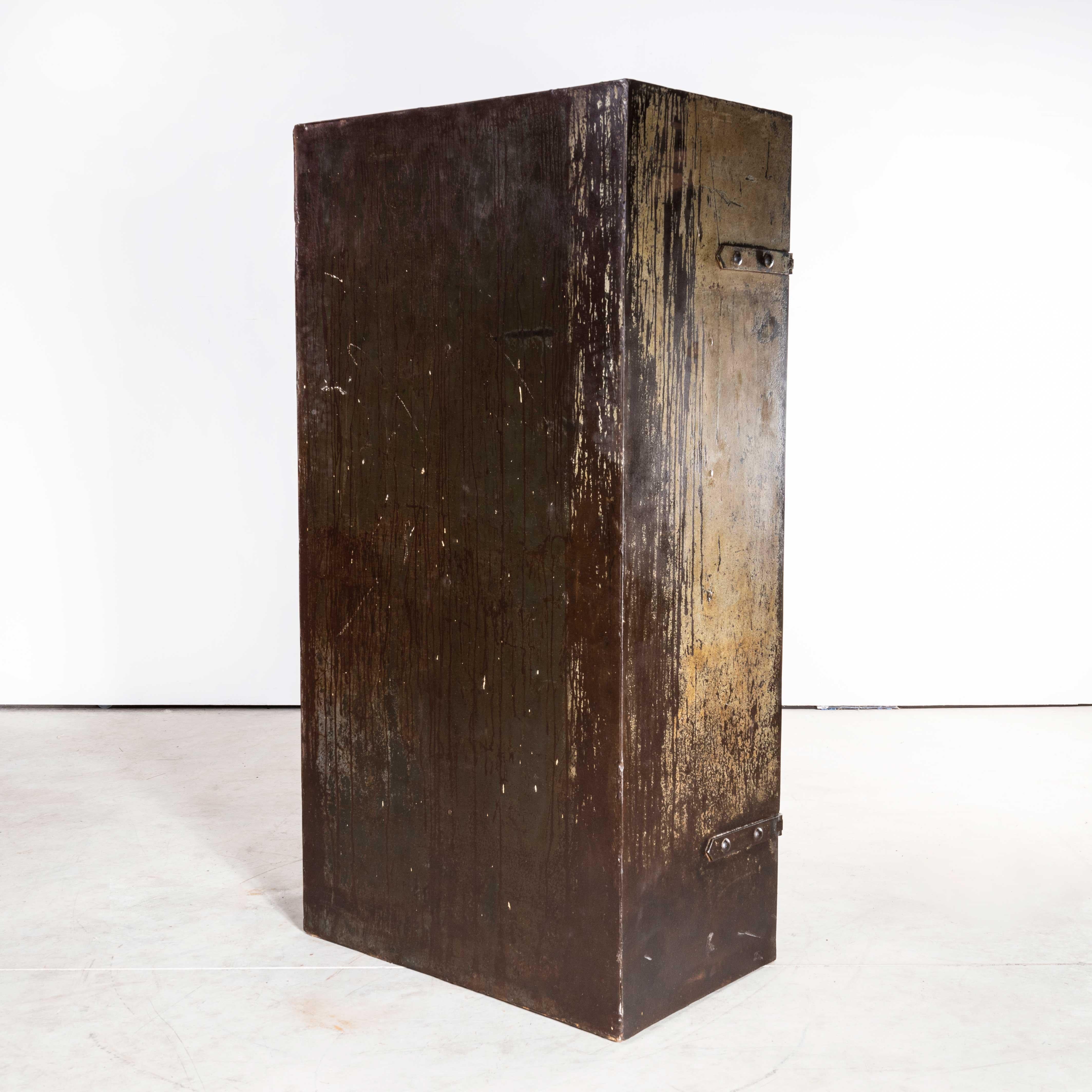 Early 20th Century 1920s English Industrial Strong Locker For Sale
