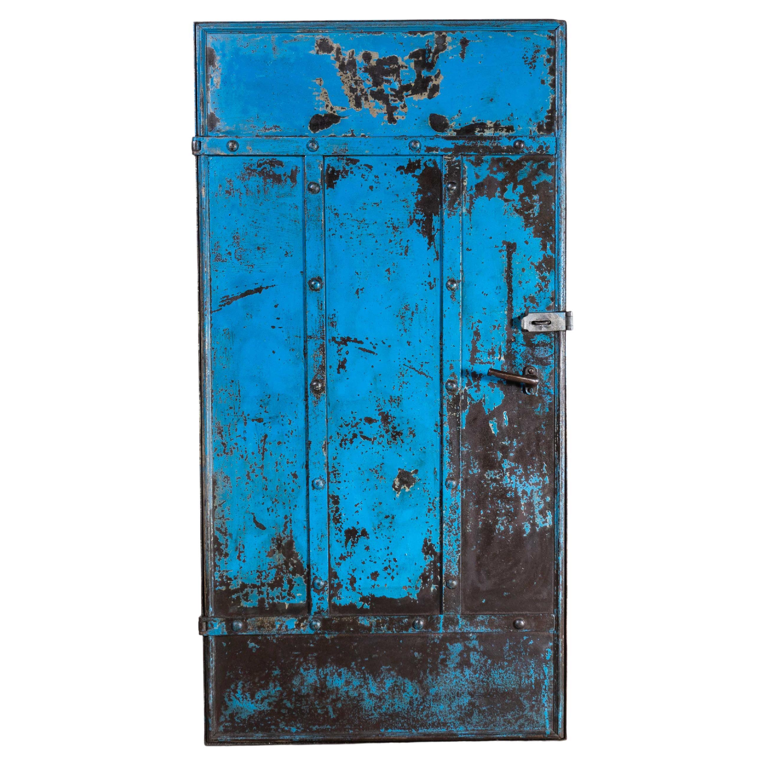 1920s English Industrial Strong Locker For Sale