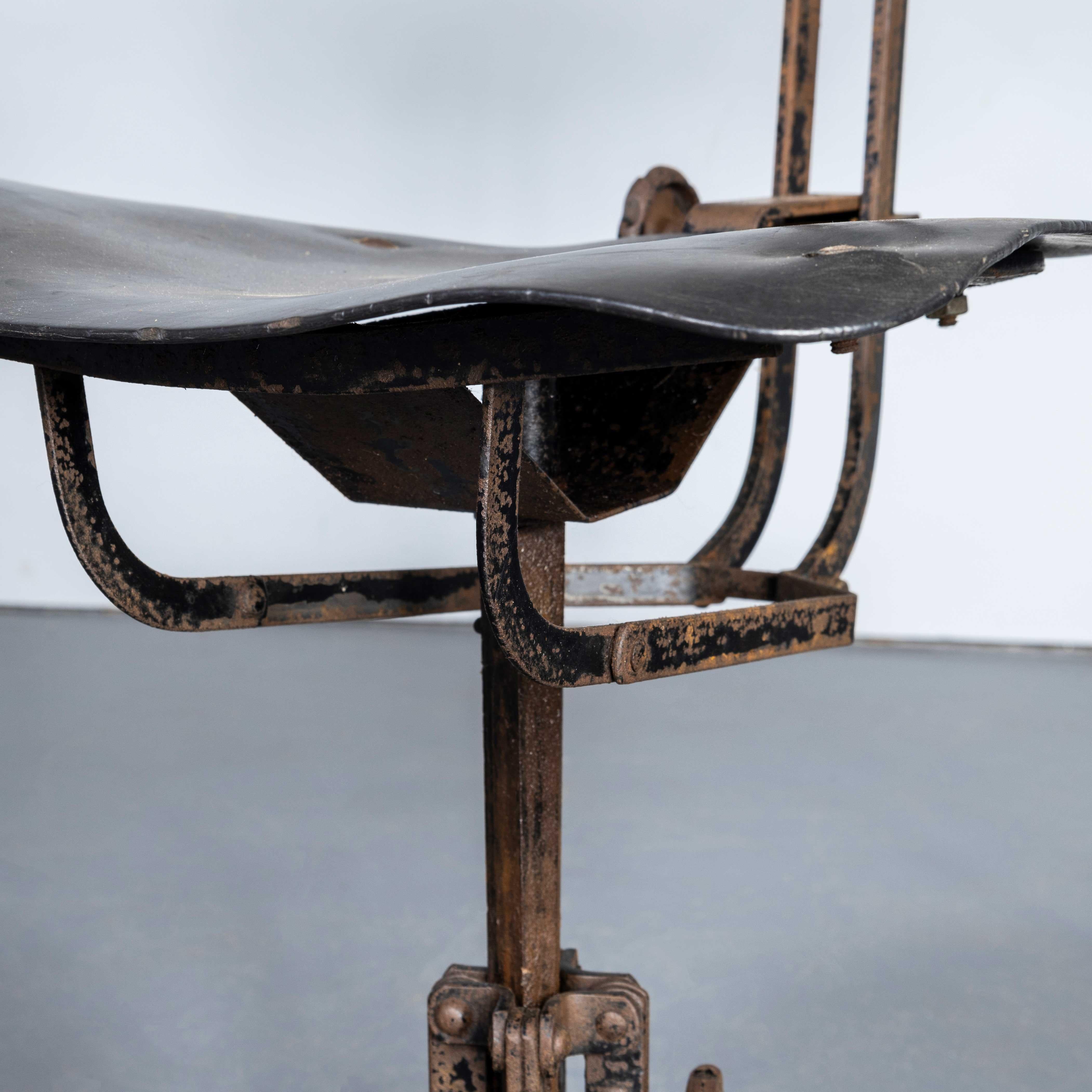 Early 20th Century 1920's English Industrial Swivelling Machinists Chairs - Pair For Sale