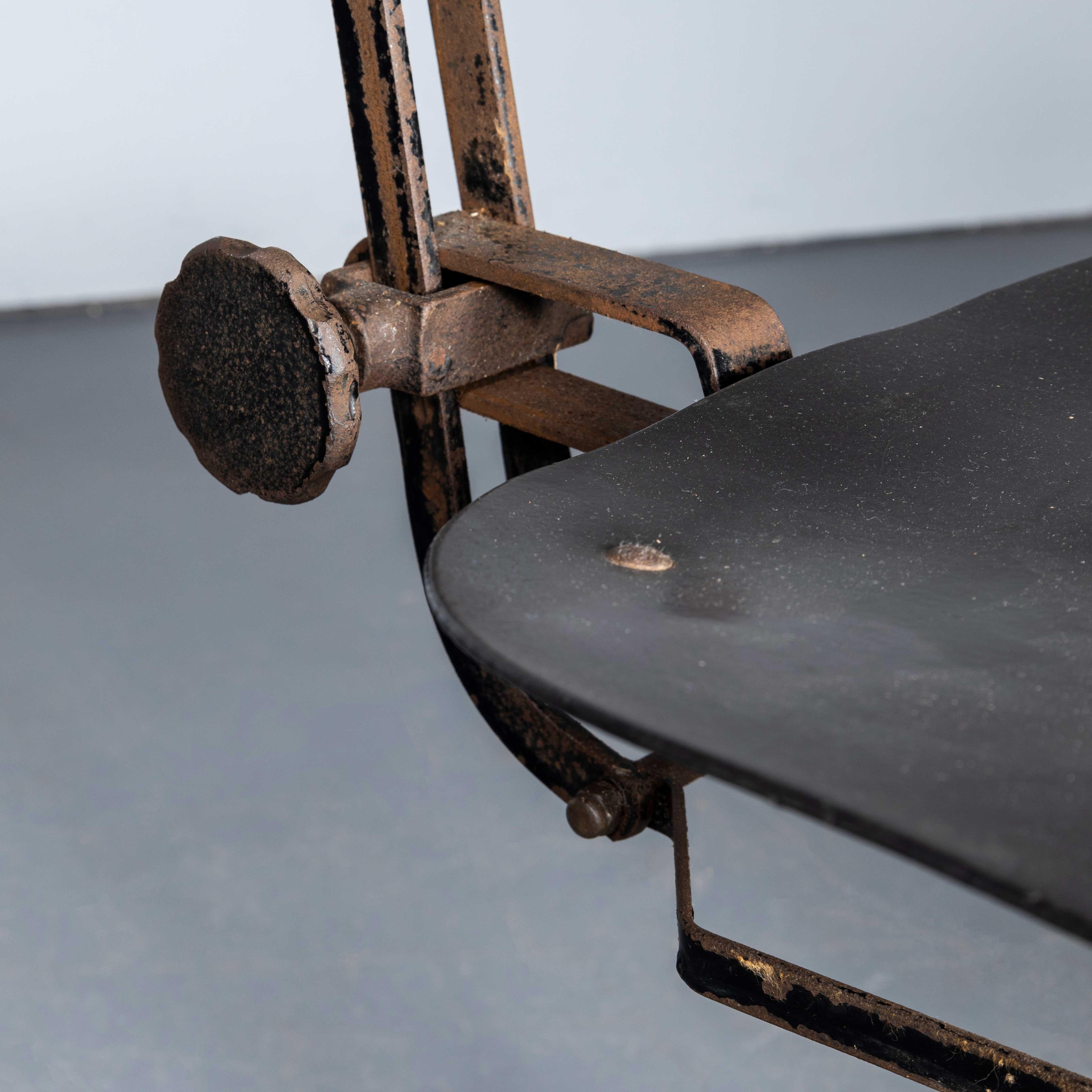 1920's English Industrial Swivelling Machinists Chairs - Pair For Sale 2