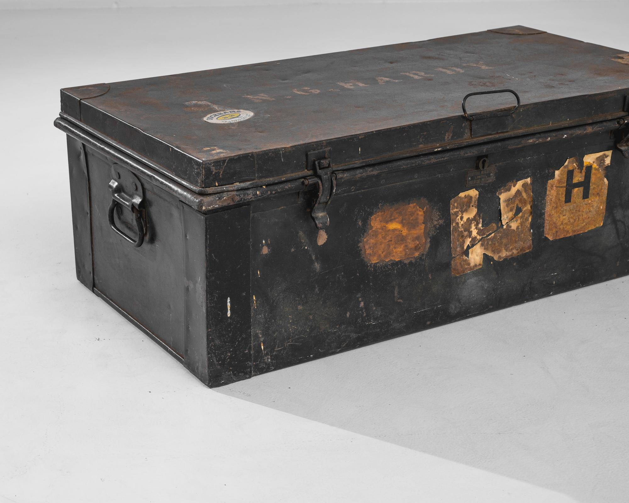 British 1920s English Metal Box For Sale