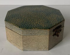 1920s English Octagonal Faux Shagreen Vanity Box