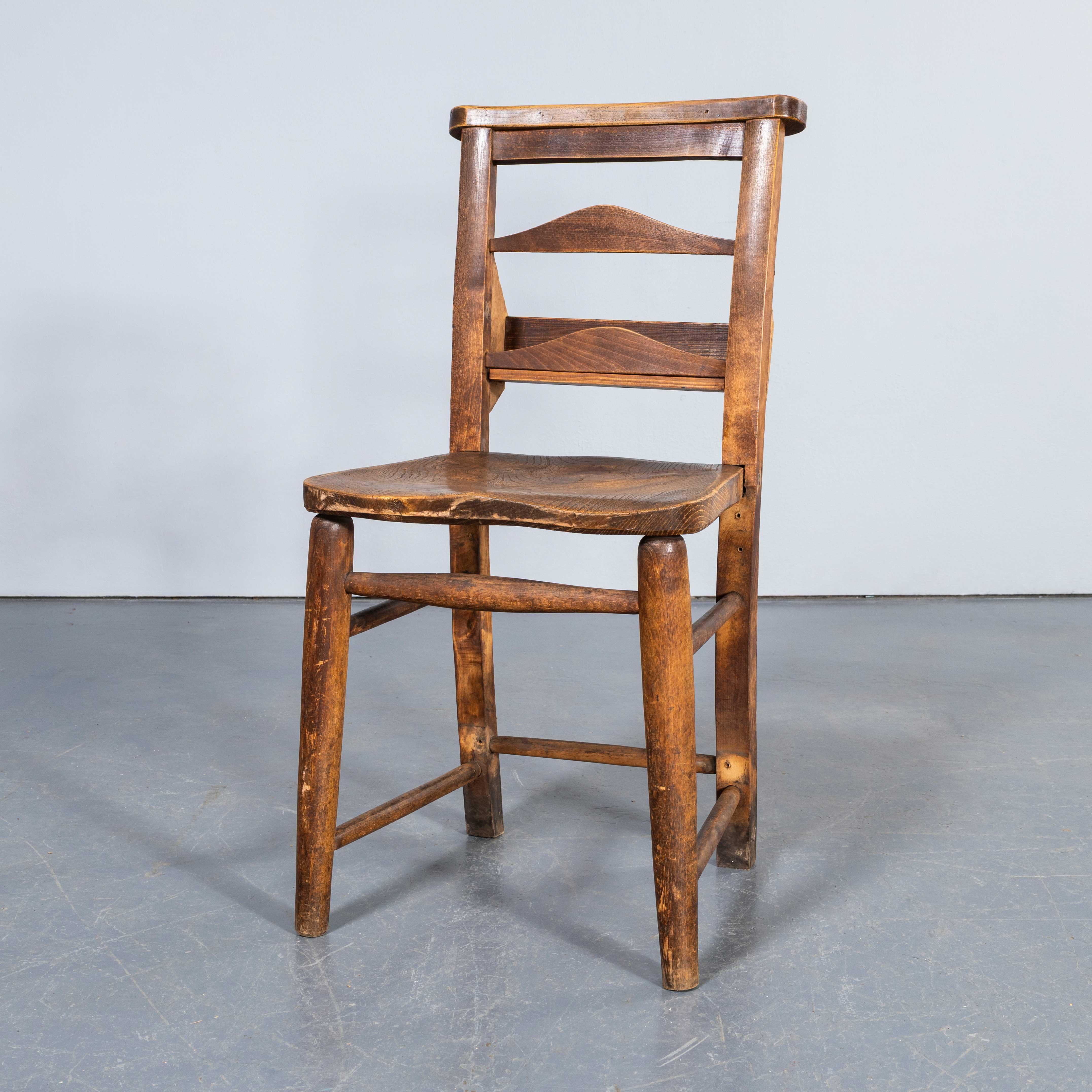 1920's English Pilgrim Chapel Dining Chairs - Large Qty Available 1