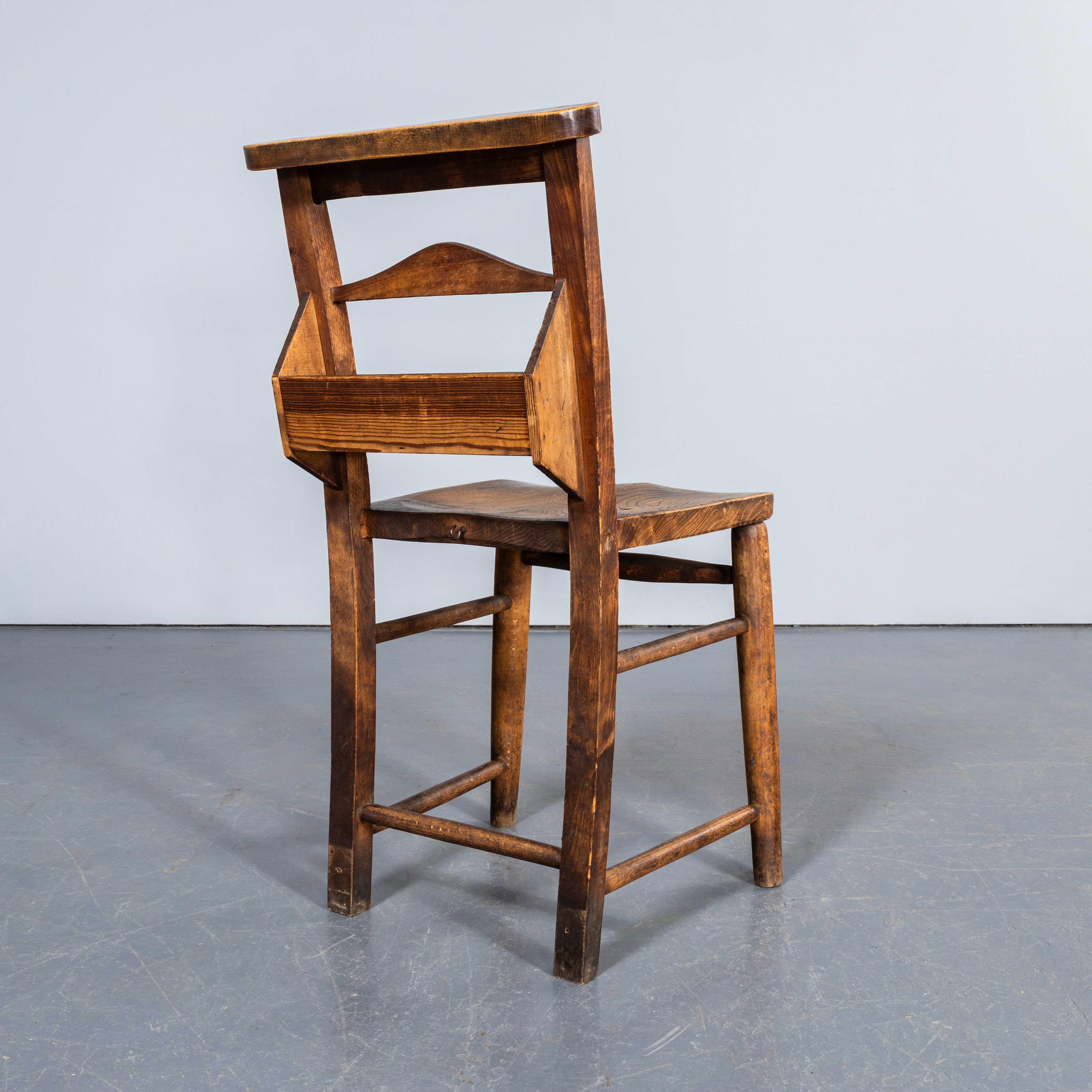 1920's English Pilgrim Chapel Dining Chairs - Large Qty Available 2