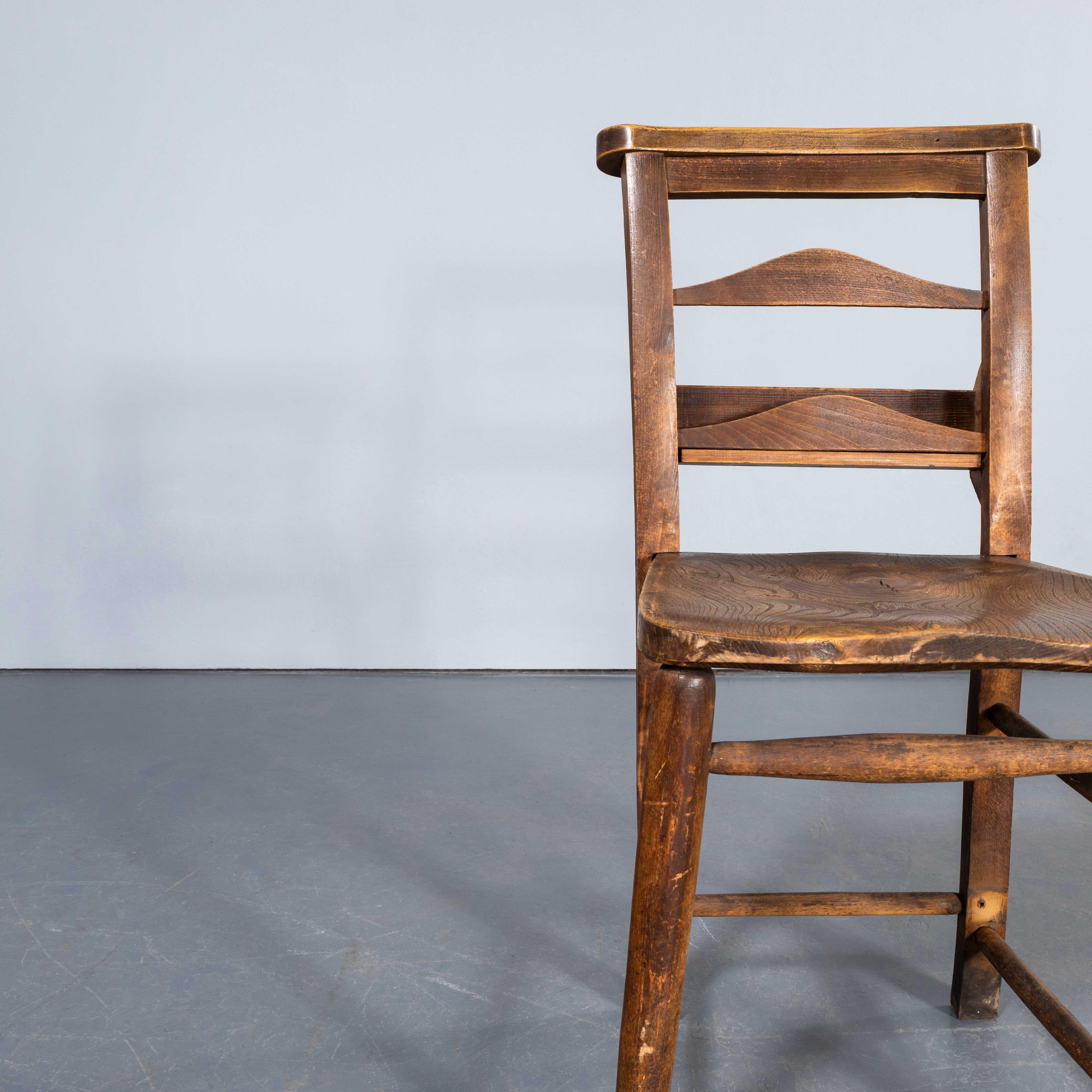 1920's English Pilgrim Chapel Dining Chairs - Large Qty Available 3