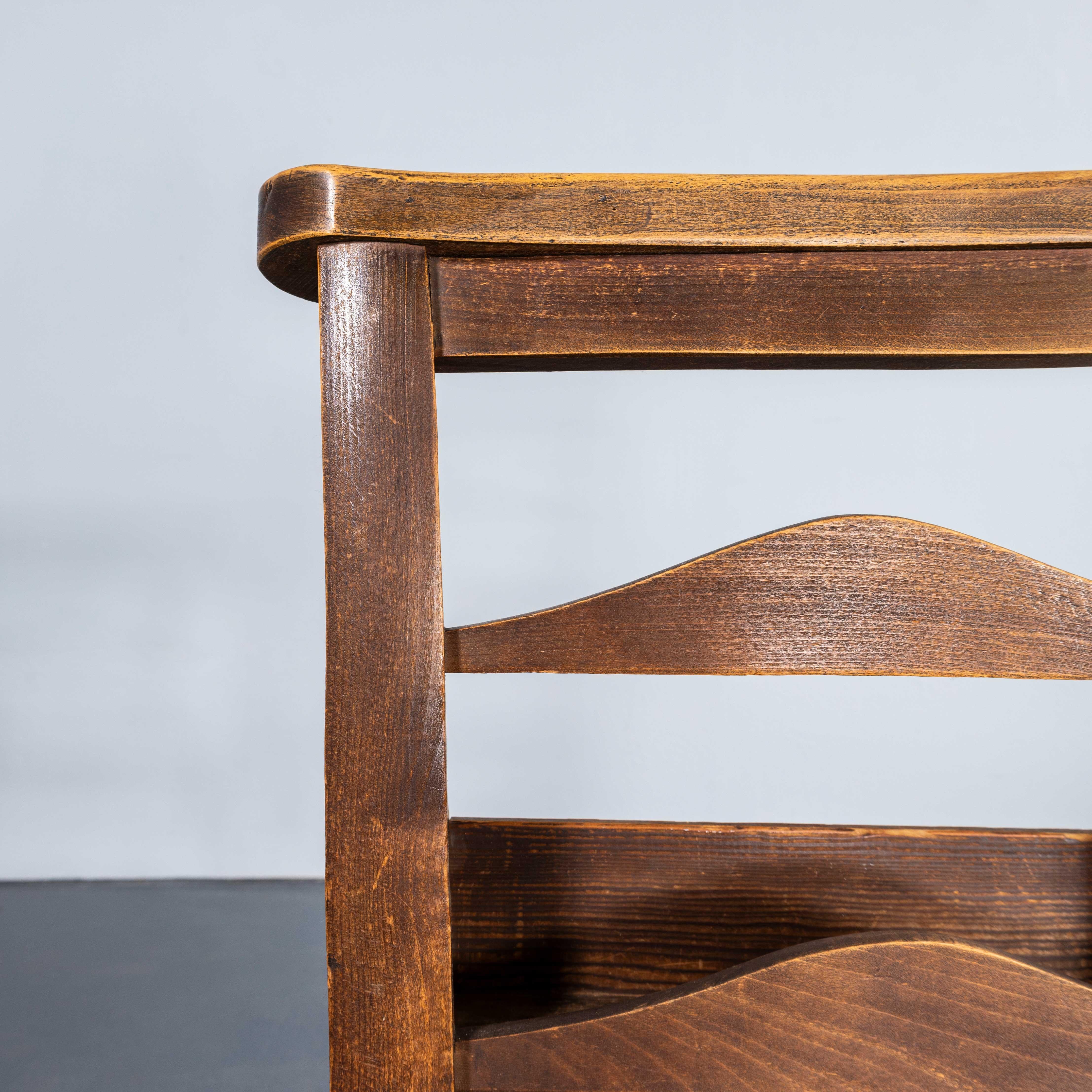 1920's English Pilgrim Chapel Dining Chairs - Large Qty Available 4