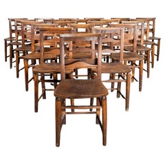 1920's English Pilgrim Chapel Dining Chairs - Large Qty Available