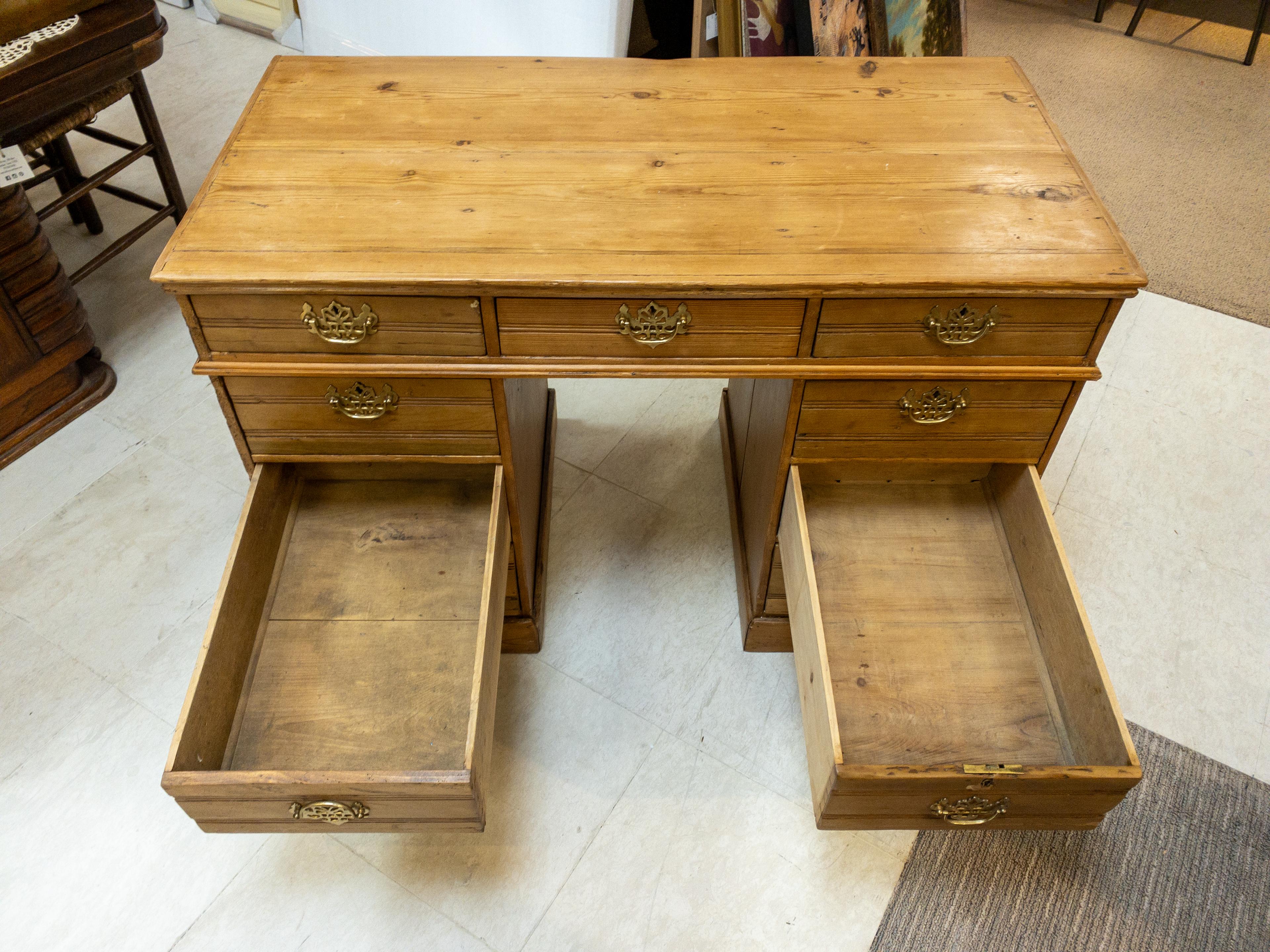 1920's English Pine Desk For Sale 8