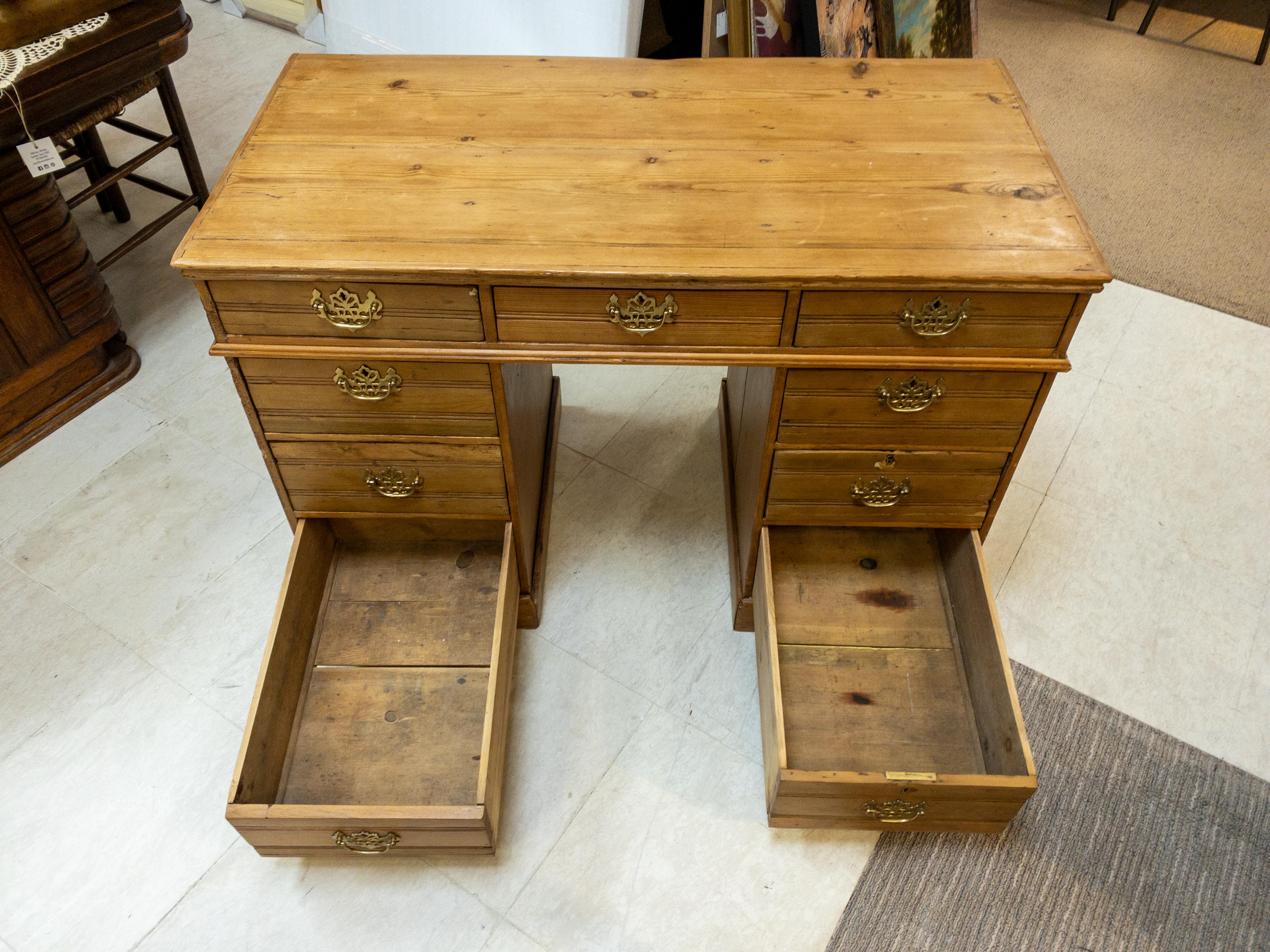 1920's English Pine Desk For Sale 9
