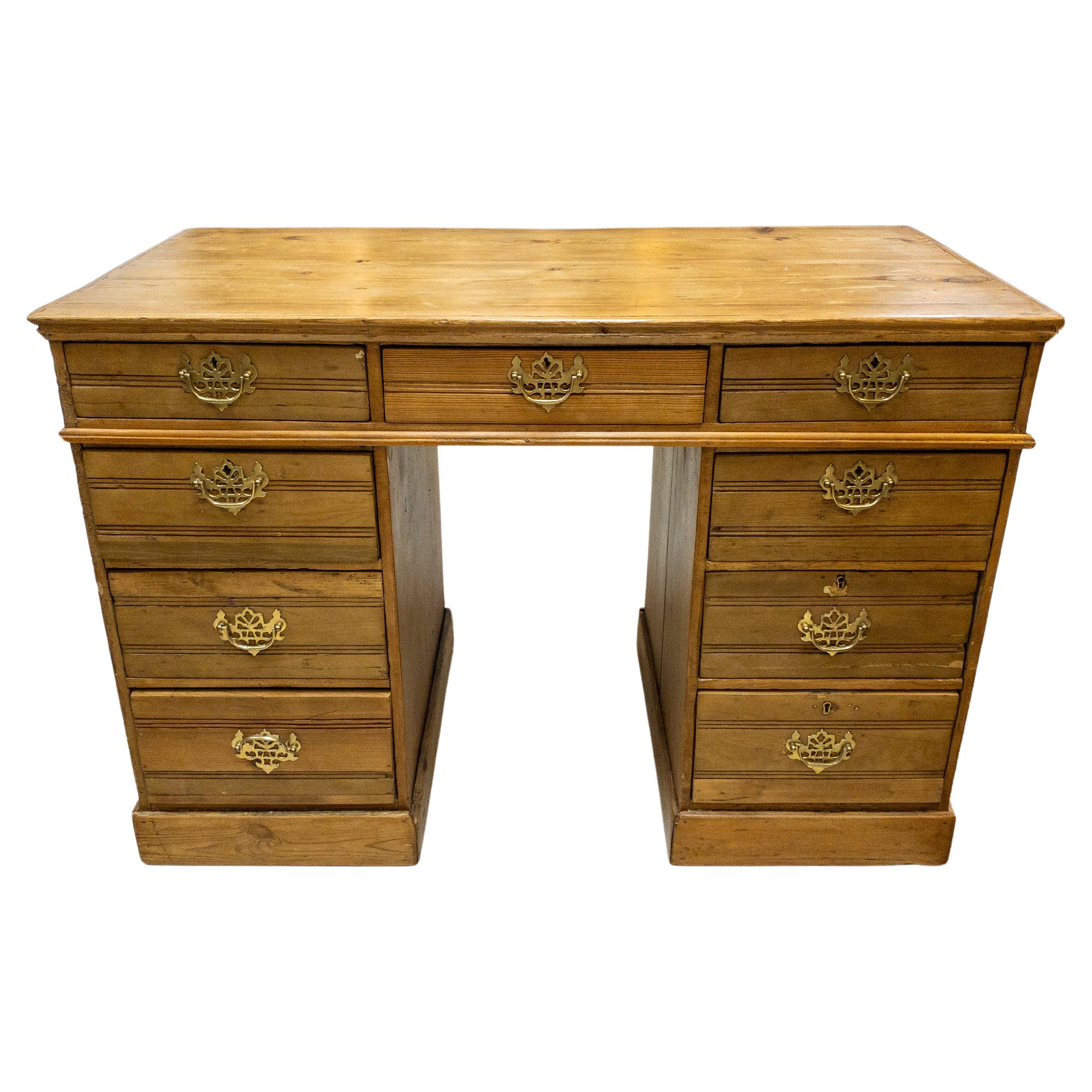 1920's English Pine Desk For Sale