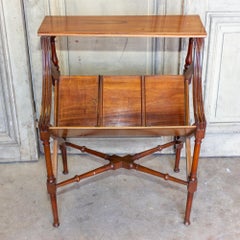 1920s English Shelf Table with Storage for Books and Records
