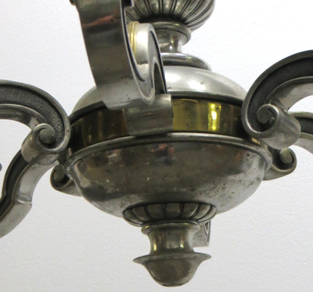 Early 20th Century English Silvered Bronze Georgian 2Tier Chandelier  12 Arms For Sale