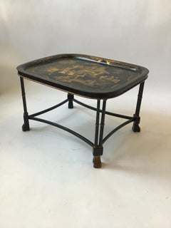 1920s English Tray Table With Asian Motif
